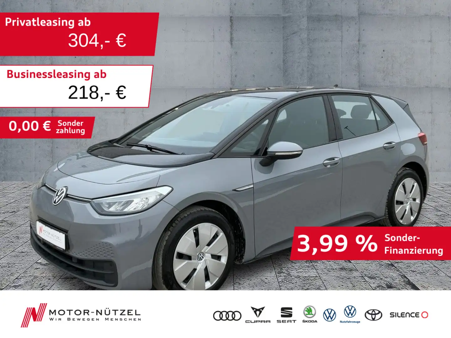 Volkswagen ID.3 110kW Pure PERFORMANCE LED+NAVI+DAB+2xPDC Grau - 1