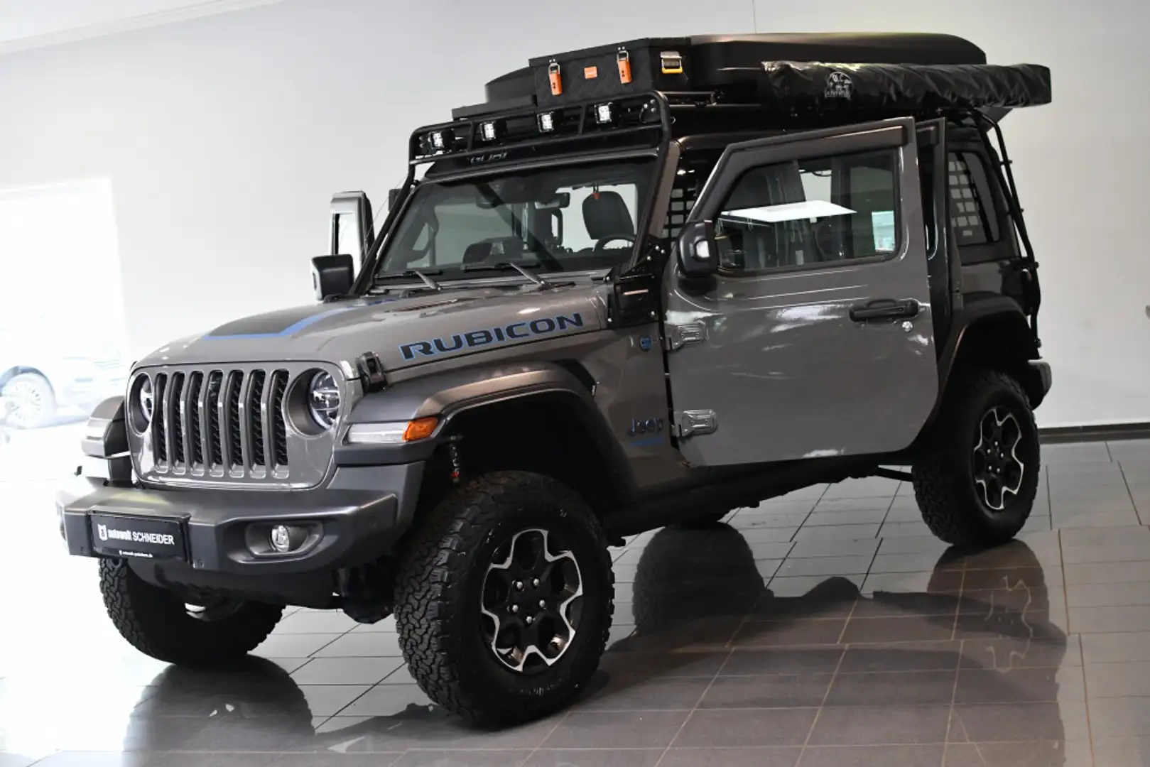 Jeep Wrangler Rubicon 4xe Campingumbau Dachzelt Grau - 1