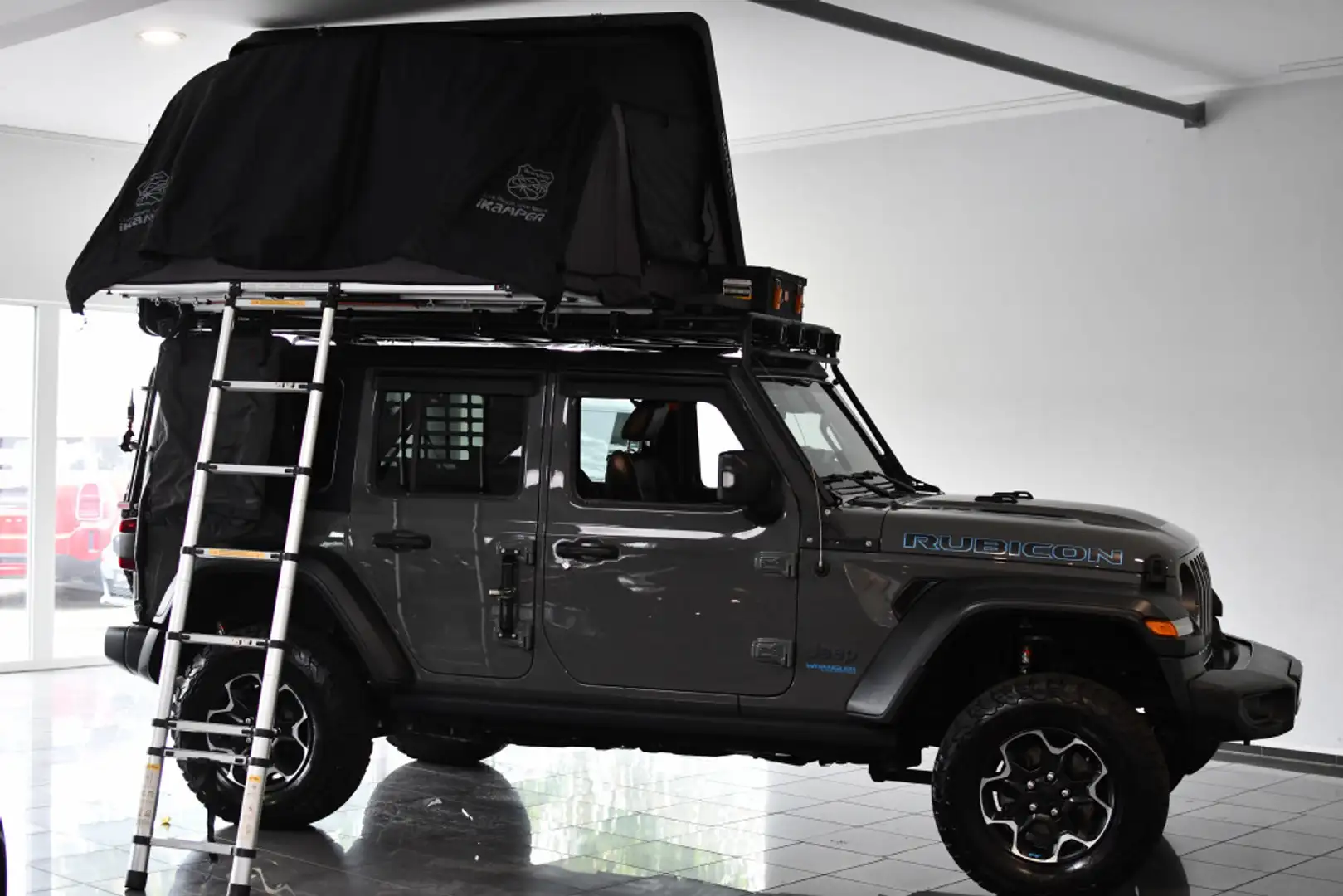 Jeep Wrangler Rubicon 4xe Campingumbau Dachzelt Grau - 2
