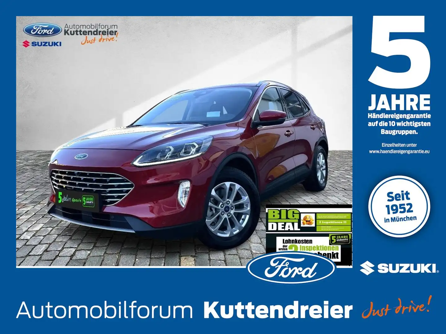 Ford Kuga PHEV Titanium Navi 2xKamera Voll-LED 2xPDC Rot - 1