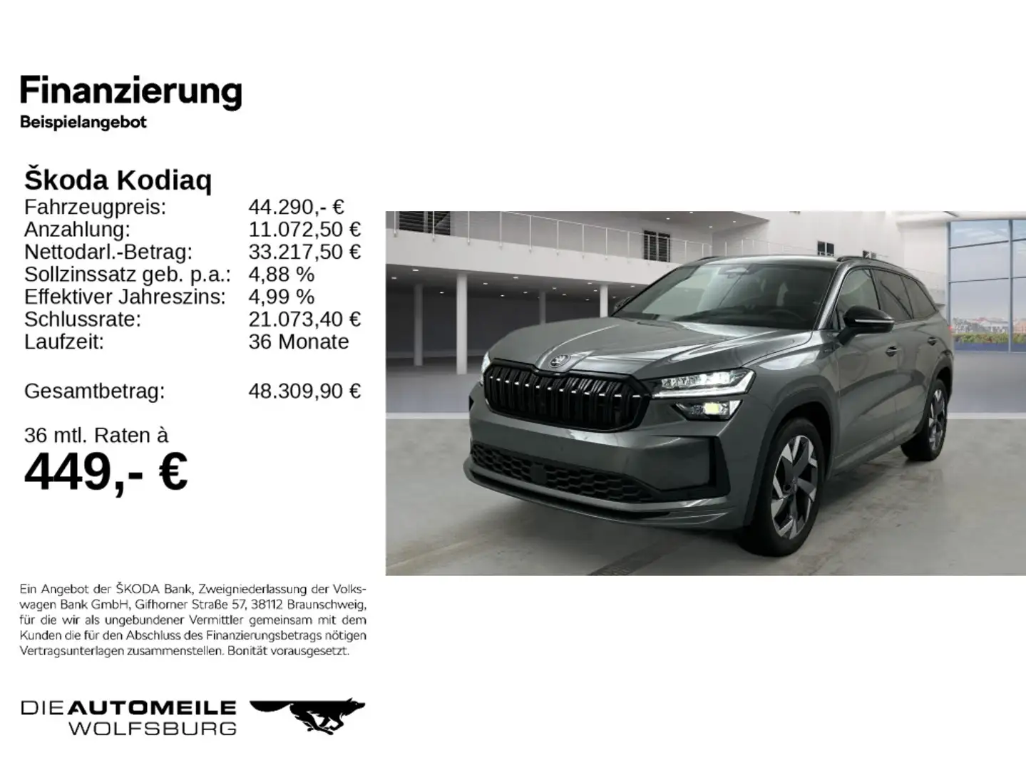 Skoda Kodiaq 2.0TDI DSG SPORTLINE 7SITZE/NAVI/KAMERA Grau - 2