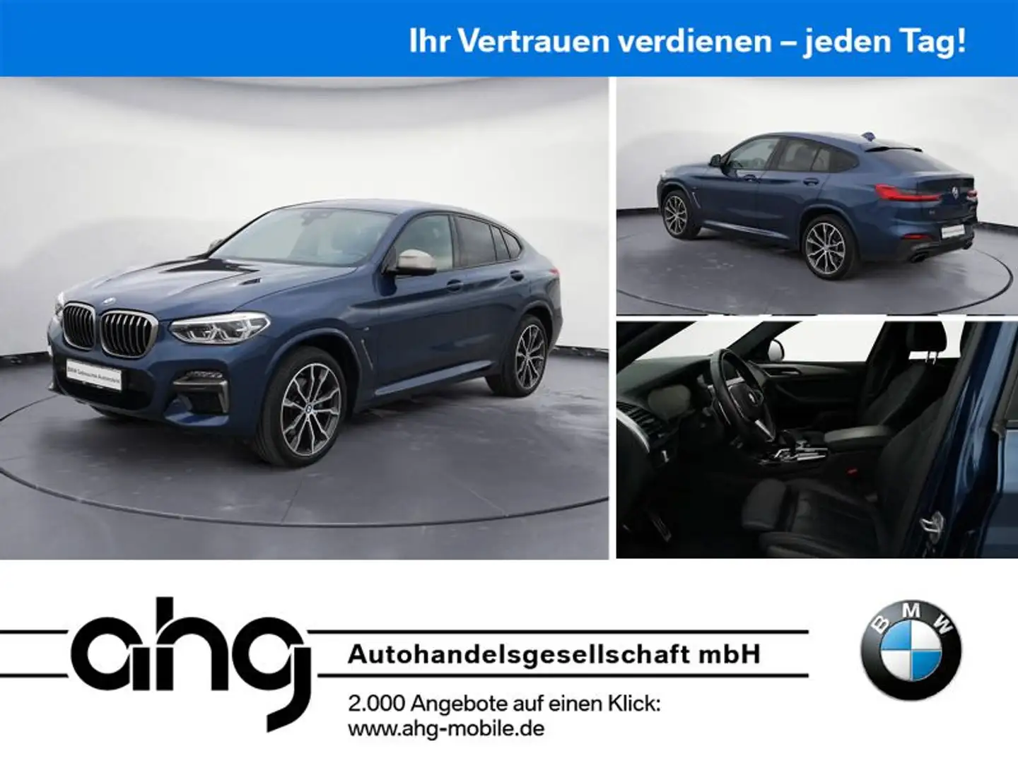 BMW X4 M dA M Sport Sport Aut. Head Up Display Harm Modrá - 1