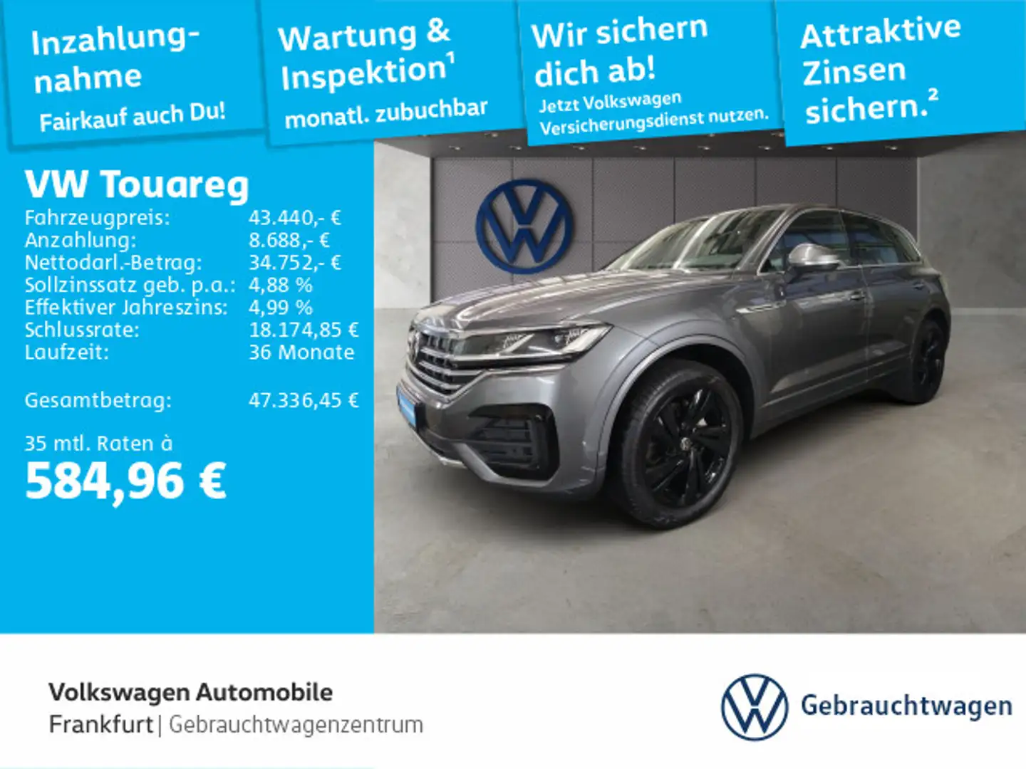 Volkswagen Touareg 3.0 V6 TDI tiptronic R-Line 4Motion Navi Grau - 1