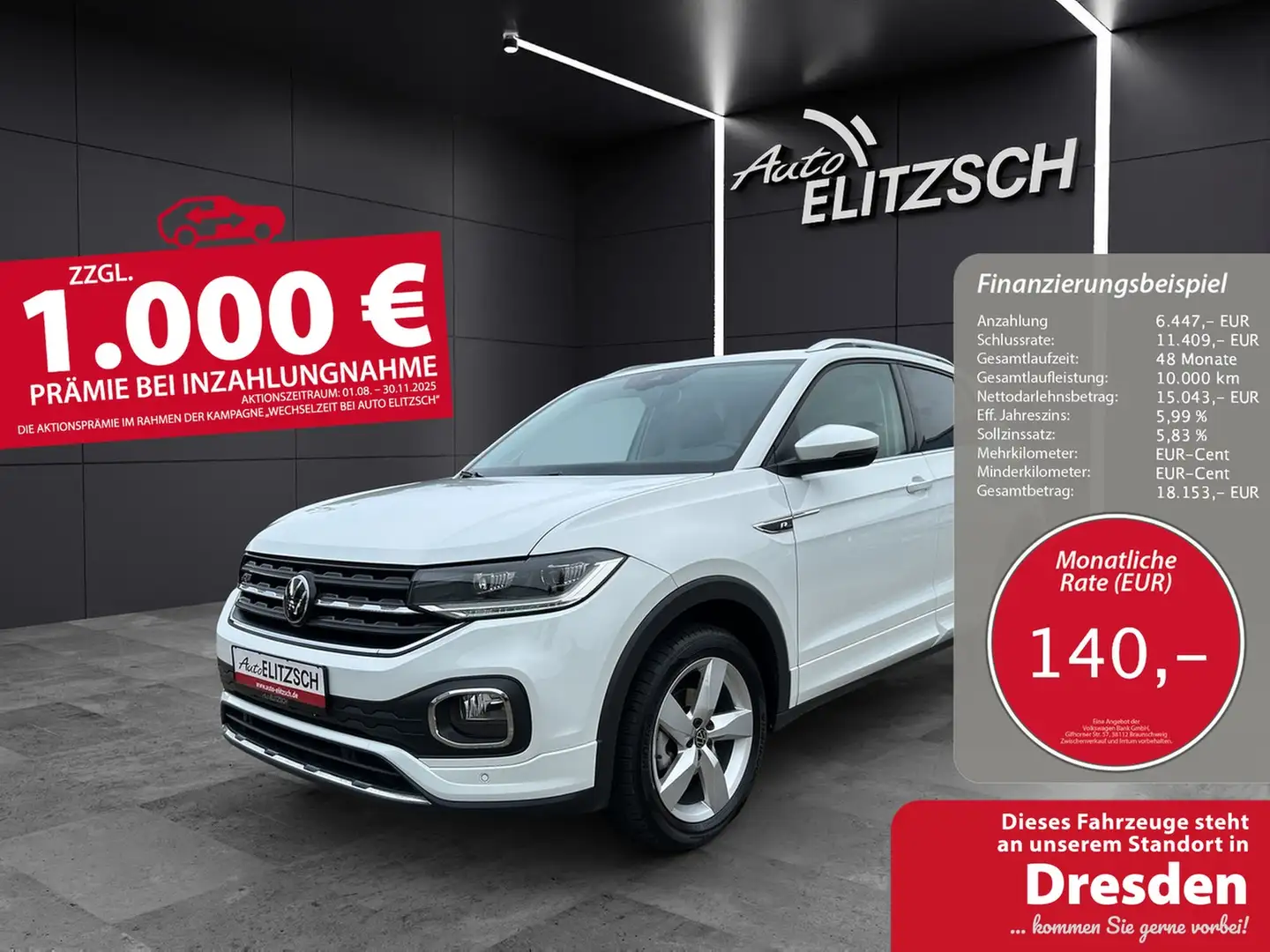 Volkswagen T-Cross TSI Style R-Line LED Navi RFK SH 17" Weiß - 1