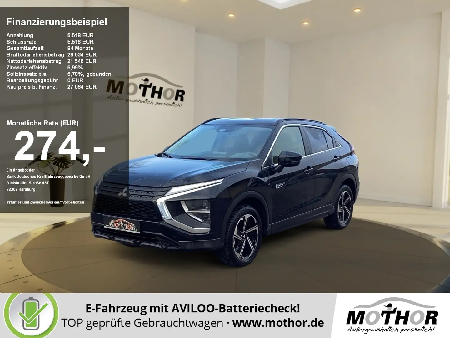 Mitsubishi Eclipse Cross 2.4 PHEV BASIS Automatik TEMP SHZ Schwarz - 1