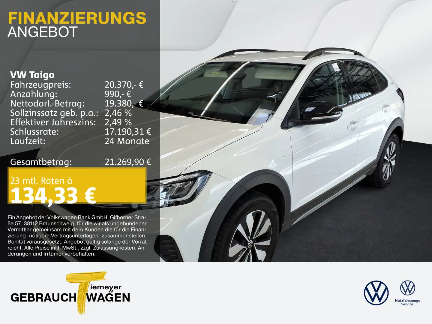 Volkswagen Taigo 1.0 TSI GOAL LED NAVI SITZHZ APP ACC LM16 Bianco - 1