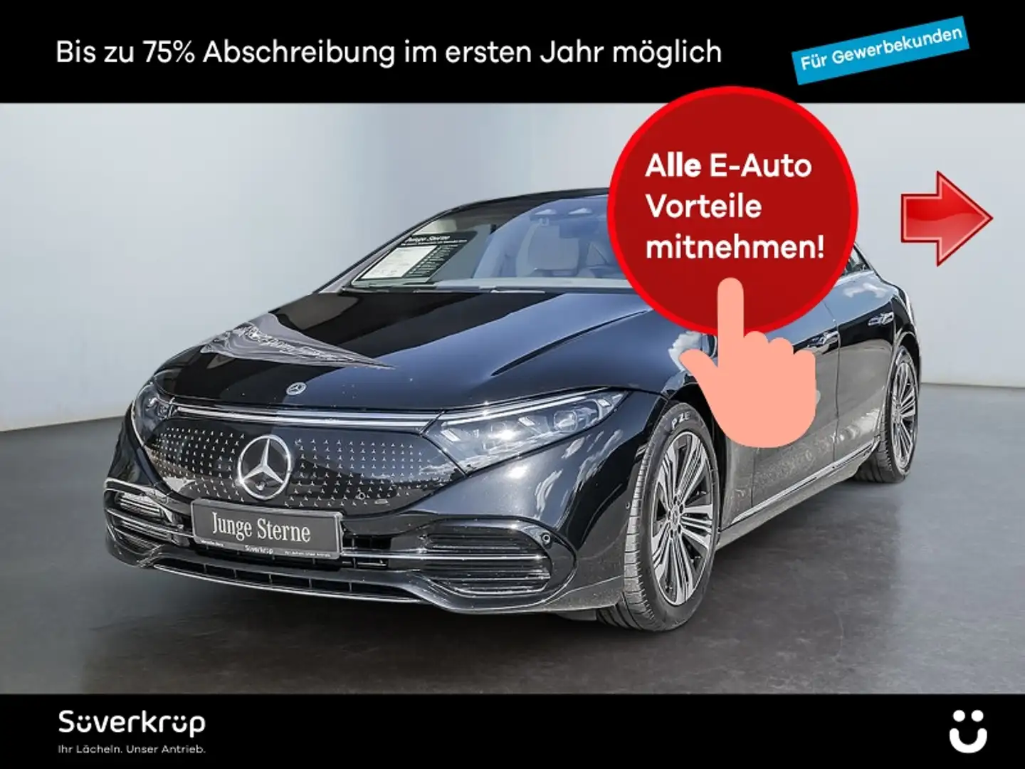 Mercedes-Benz EQS 450+ BURM PREMIUM DISTR SPUR AIRMATIC PANO Чёрный - 1