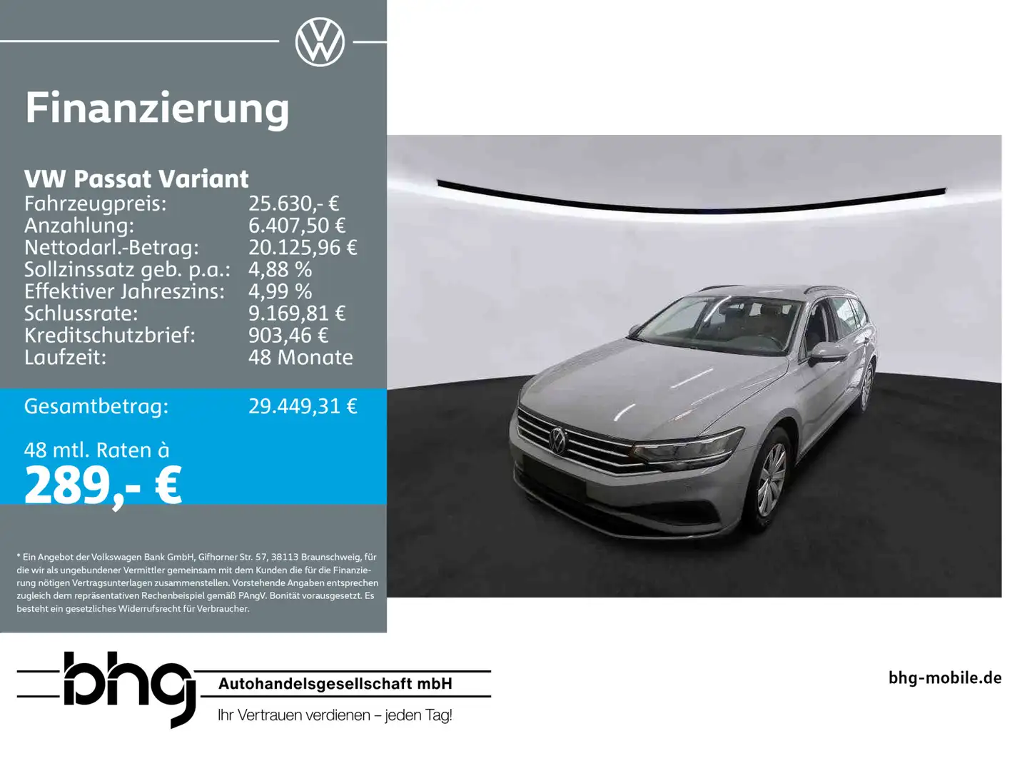 Volkswagen Passat Variant 2.0 TDI SCR DSG Conceptline Grau - 1