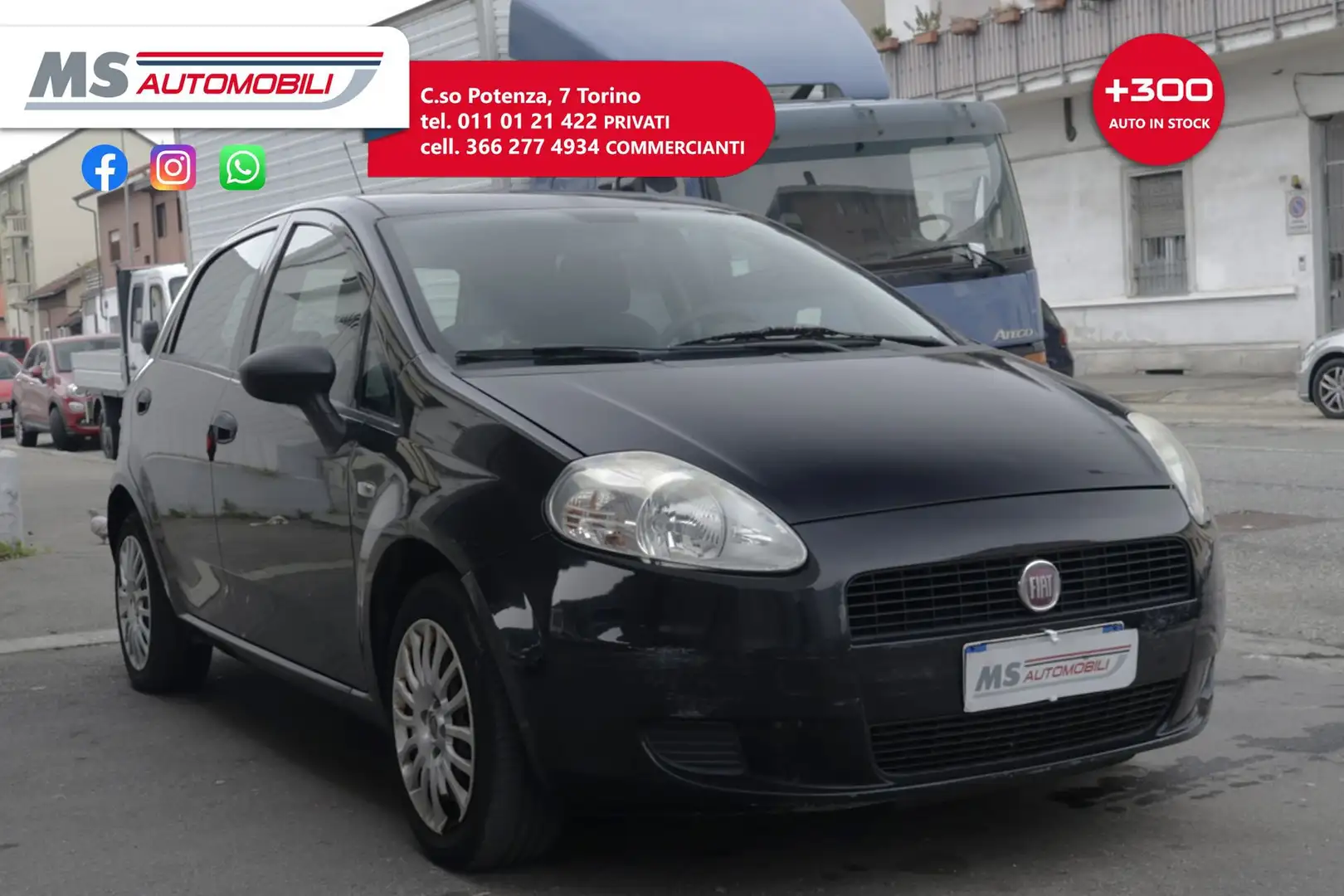 Fiat Grande Punto Grande Punto 1.3 MJT 75 CV 5 porte S&S Actual Zwart - 1