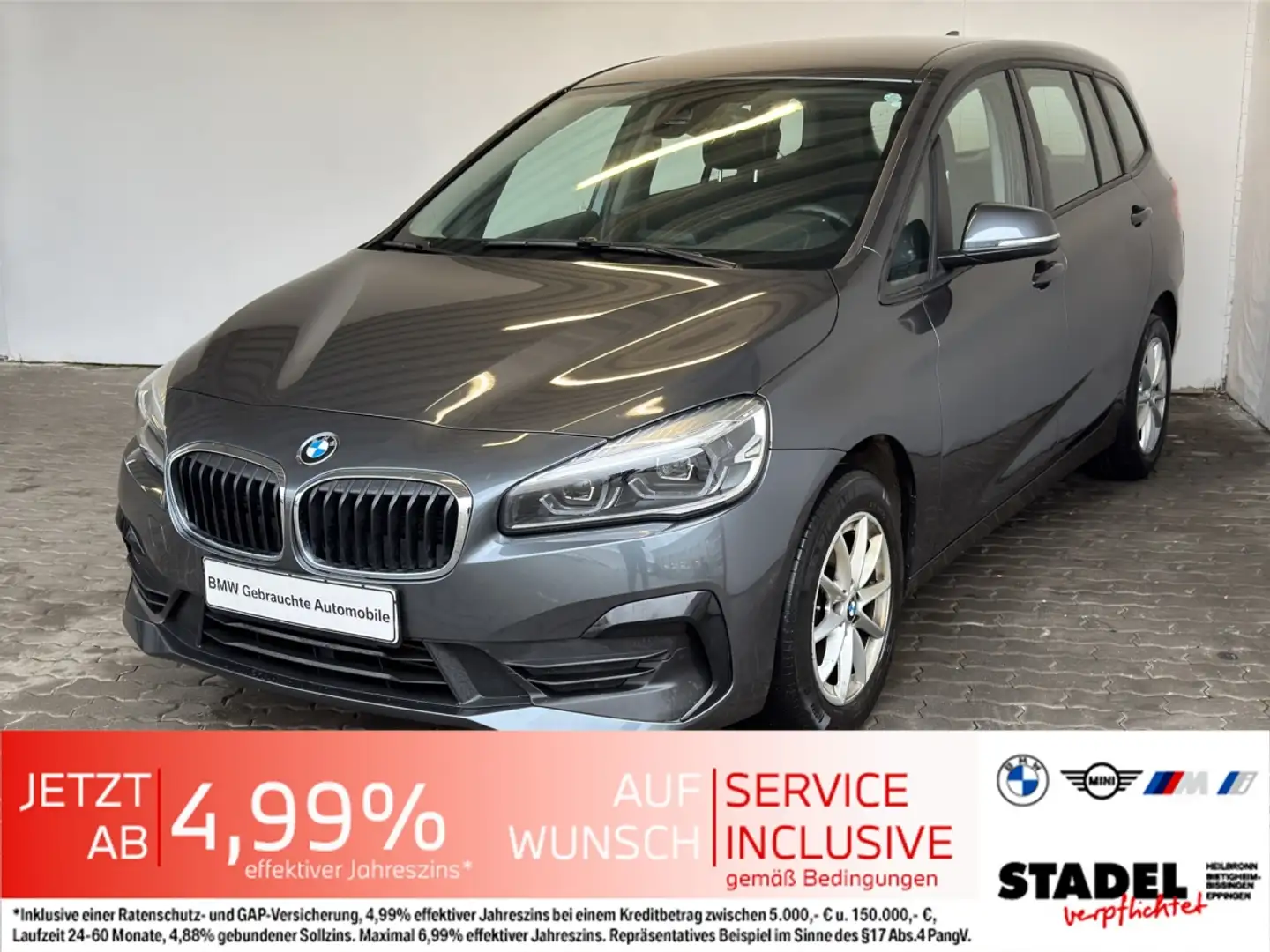 BMW 216 dA Gran Tour. Advantage Navi.LED.AHK.DAB.PDCh Grau - 2