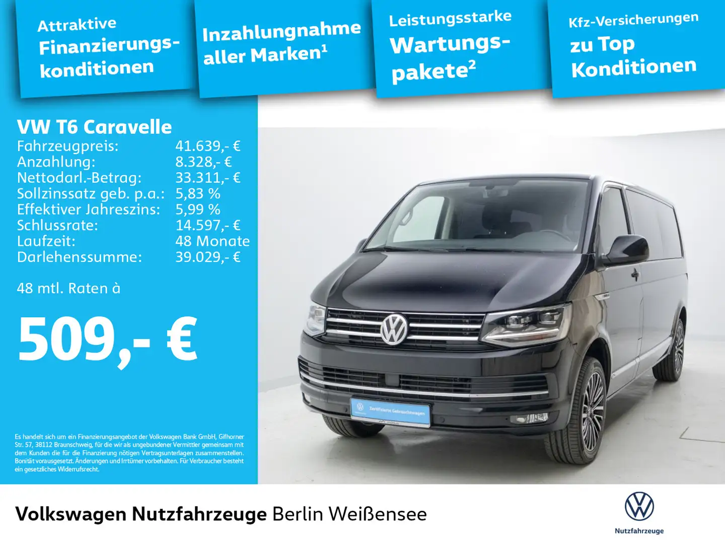 Volkswagen T6 Caravelle COMFORTLINE*DSG*LR*NAV* Noir - 2