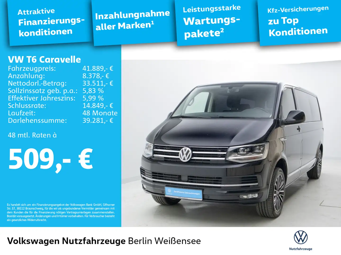 Volkswagen T6 Caravelle COMFORTLINE*DSG*LR*NAV* Nero - 2