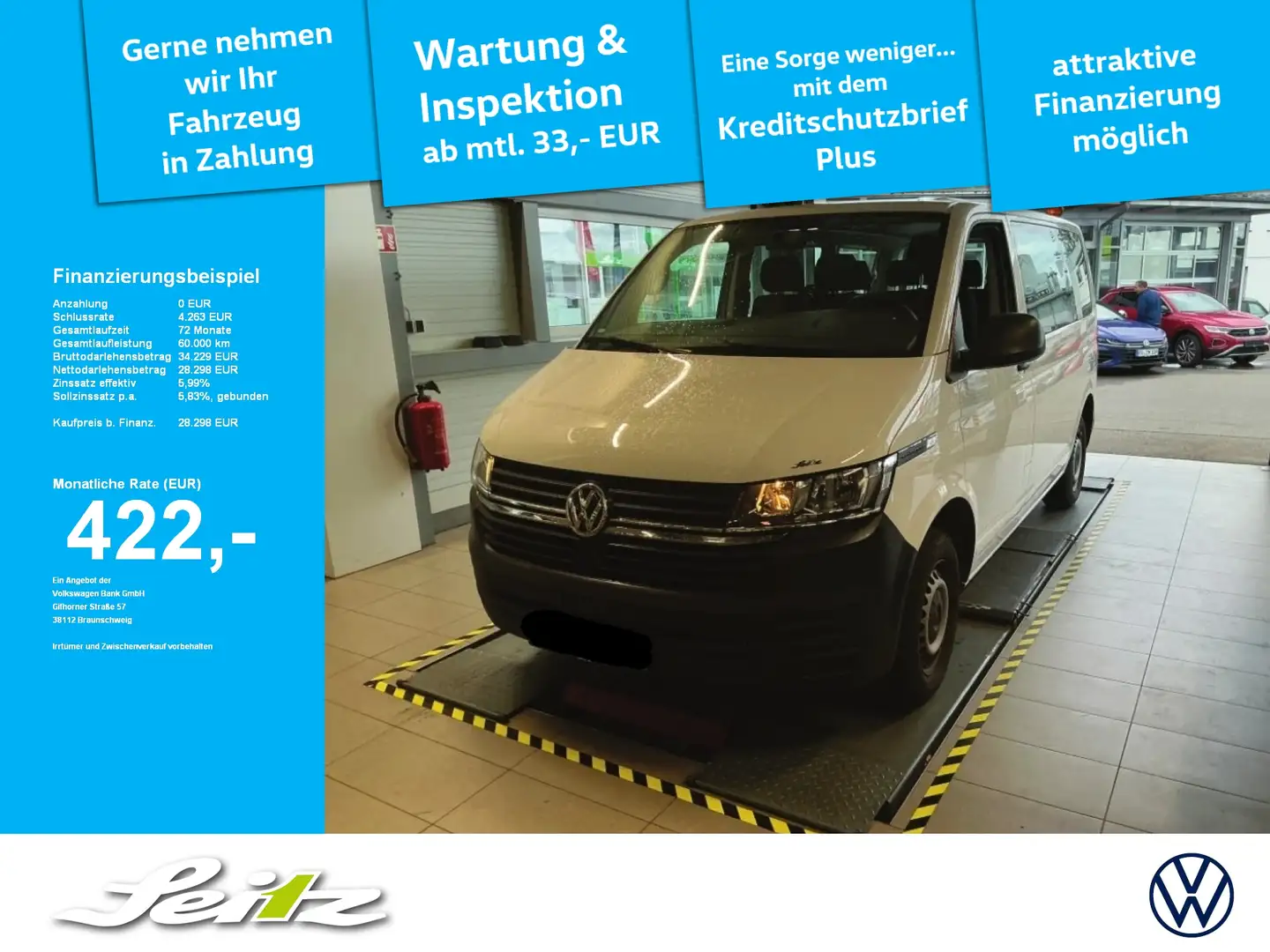 Volkswagen T6.1 Kombi 2.0 TDI KR Weiß - 1