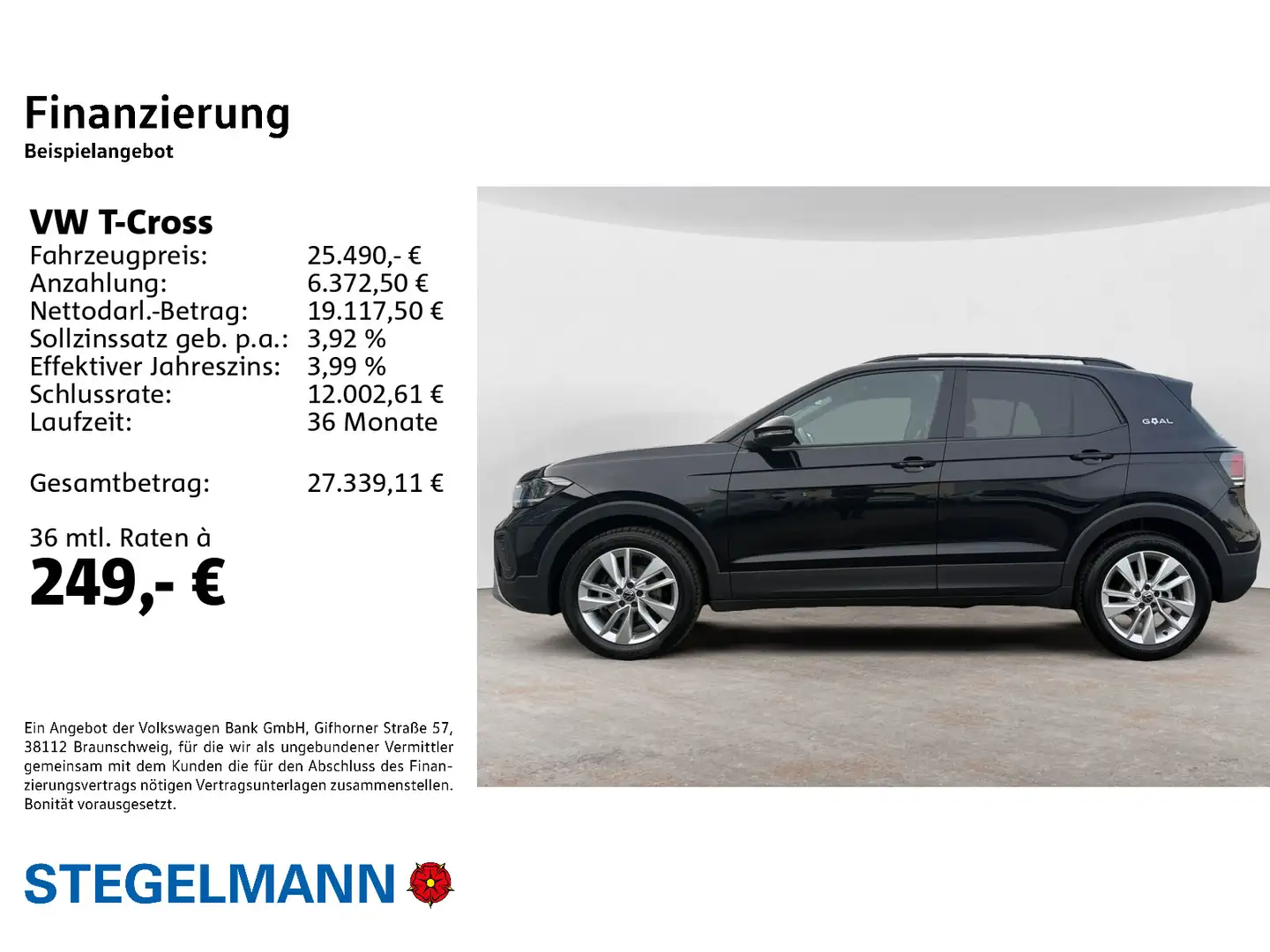 Volkswagen T-Cross 1.0 TSI DSG Goal *AHK*Navi*LED* Schwarz - 2