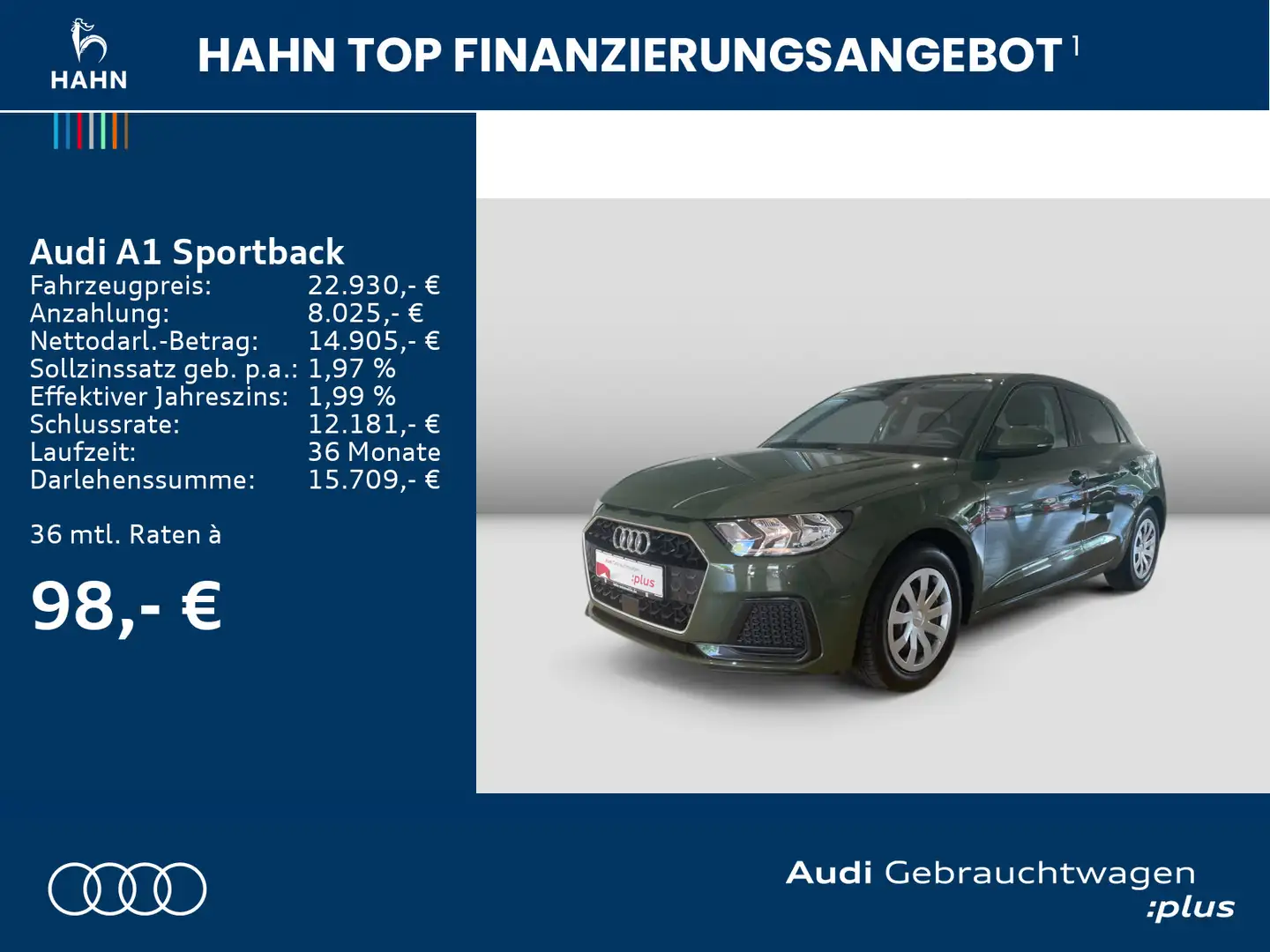 Audi A1 advanced 25TFSI S-trc SITZH EINPARK Grün - 2