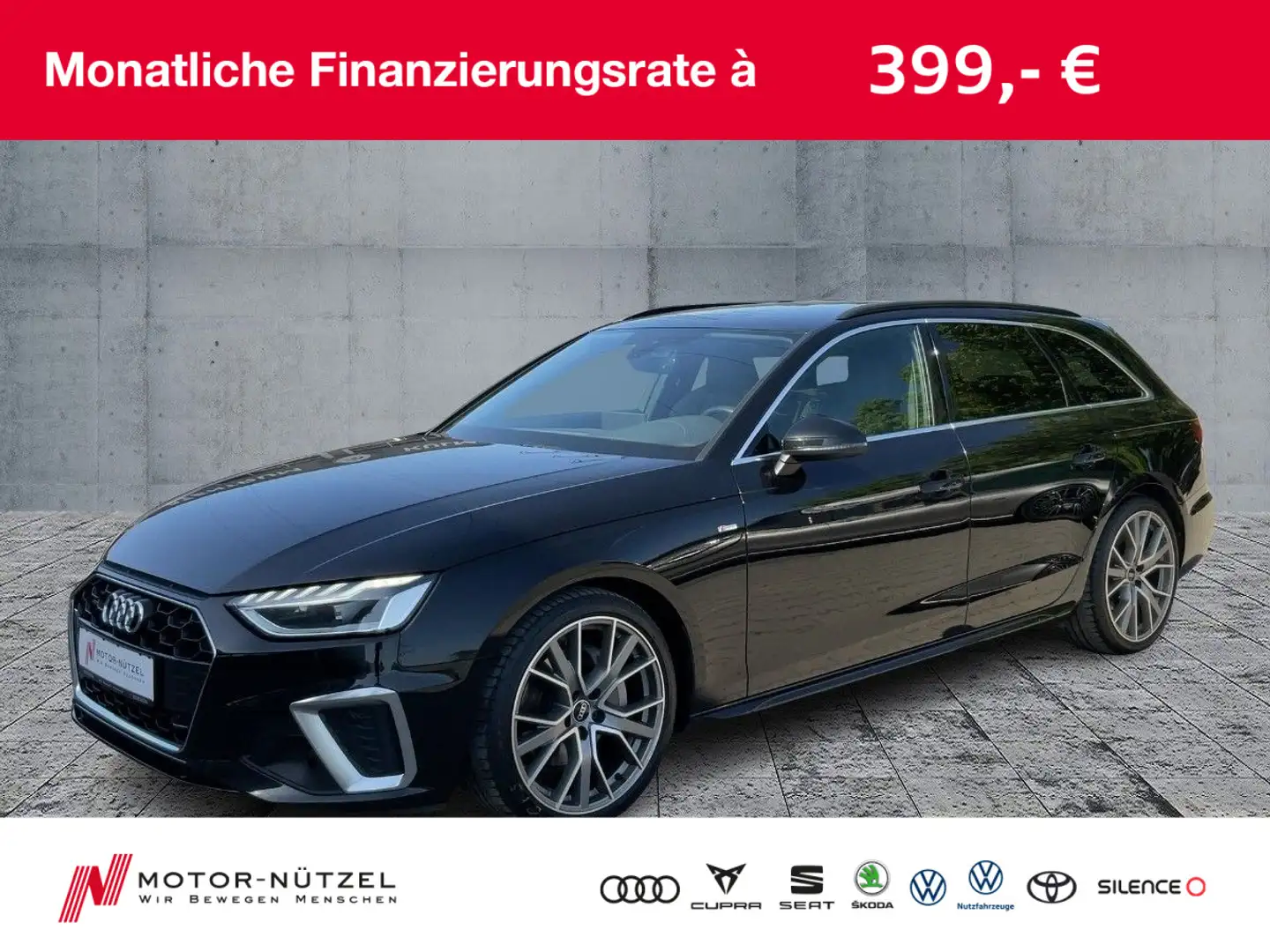Audi A4 40 TDI QU S-LINE LED+NAVI+2xPDC+GRA+AHK Schwarz - 1