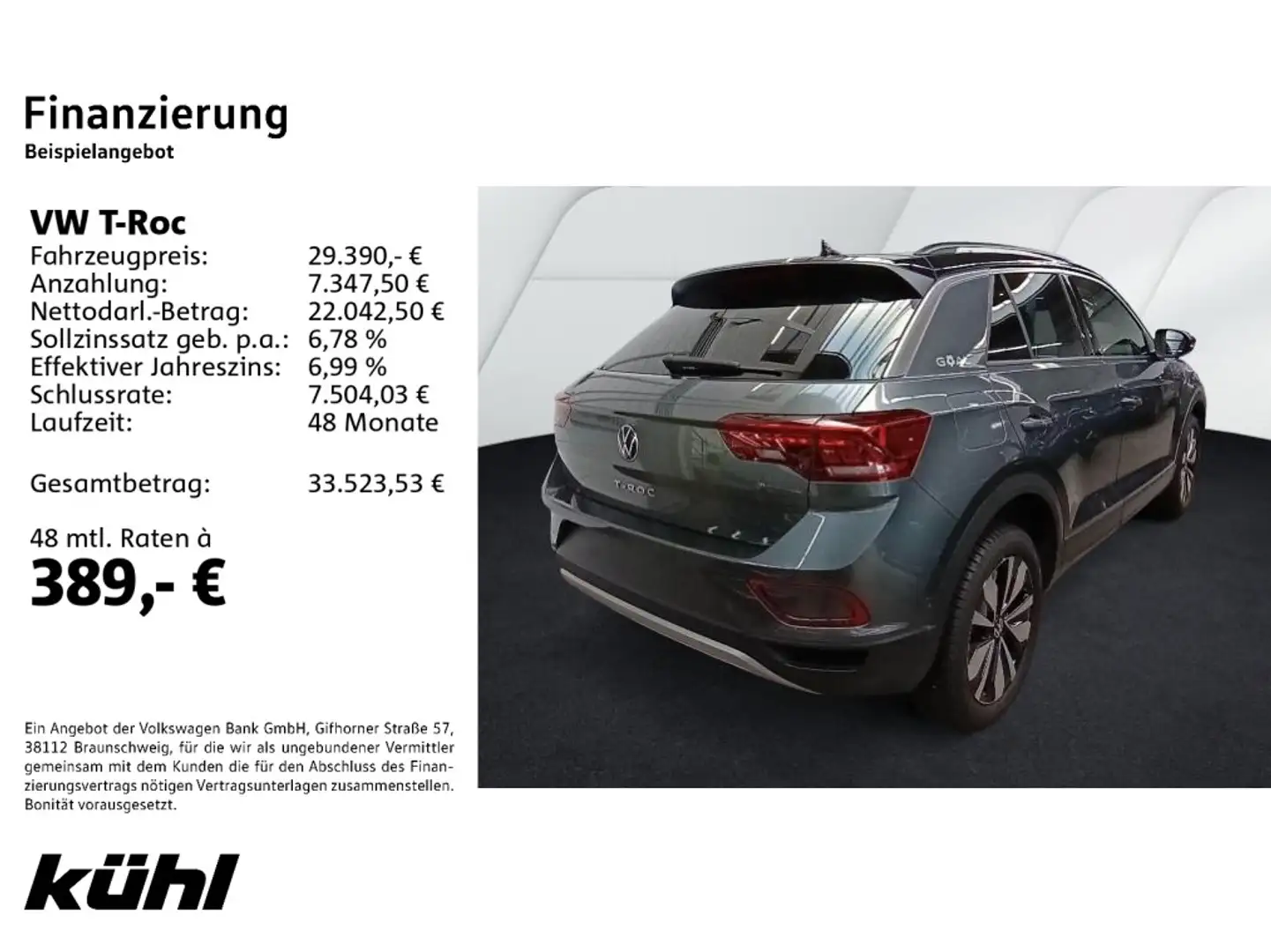 Volkswagen T-Roc 2.0 TDI DSG Goal LED+/ACC/Kamera/App/Navi/ Grau - 2