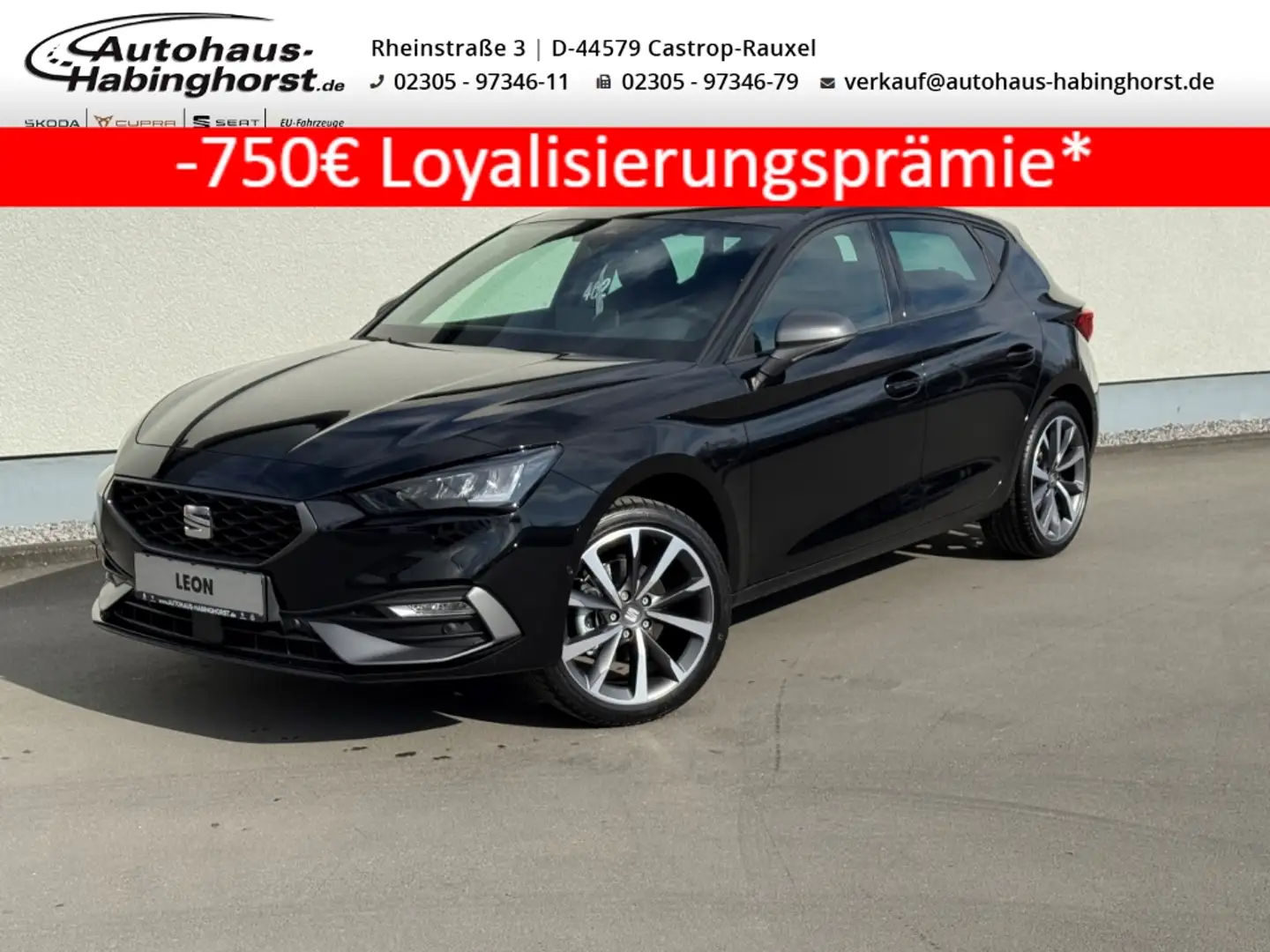 SEAT Leon 2.0 TDI DSG FR Navi ACC PDC SideAssist 18Alu Schwarz - 1