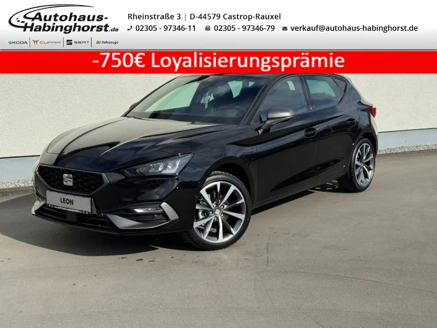 SEAT Leon 2.0 TDI DSG FR Navi ACC PDC SideAssist 18Alu Schwarz - 1