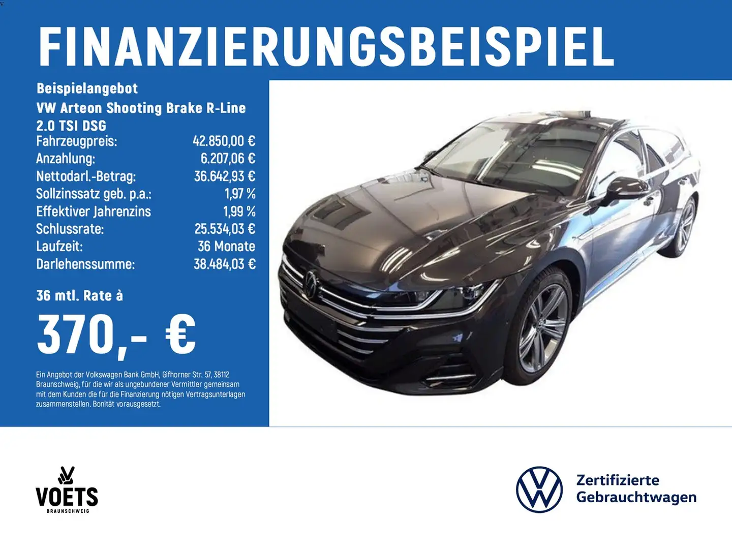 Volkswagen Arteon Shooting Brake R-Line 2.0 TSI DSG AHK+IQ Grau - 2