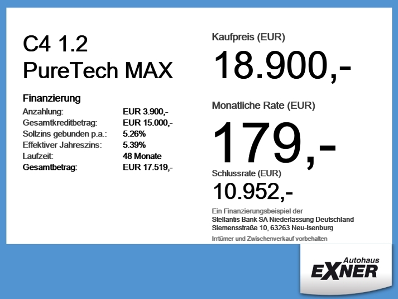 Citroen C4 1.2 PureTech MAX LED+Navi+SHZ+2xKlima+Kam.+LM — photo 2