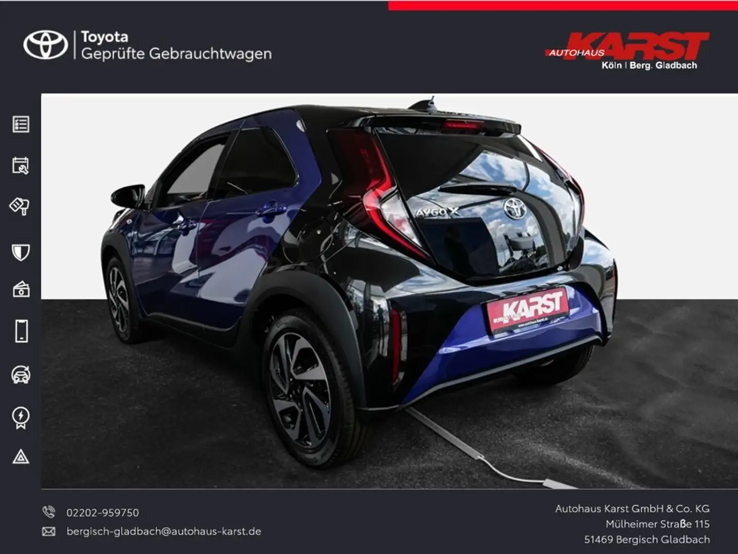 Toyota Aygo X CVT Teamplayer Sitzhz. AppleCar./AndroidA Синій - 2
