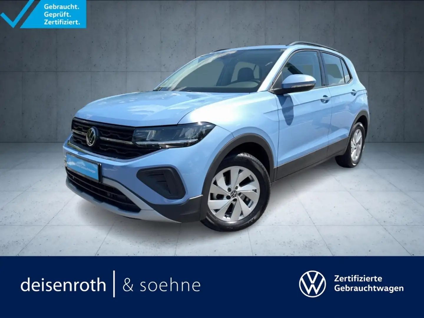 Volkswagen T-Cross Life 1.0 TSI Nav/AppCon/Kam/SHZ/Climatro/Assist Blauw - 1