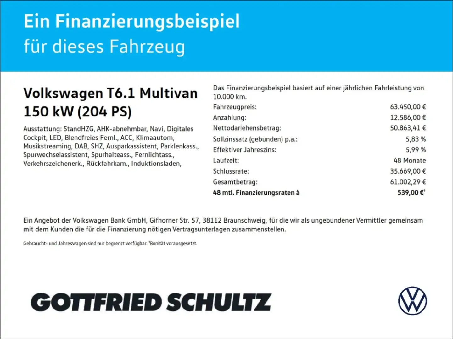 Volkswagen T6.1 Multivan 2.0 TDI Comfortline 4Motion   AHK   Kamera   Stand Schwarz - 2