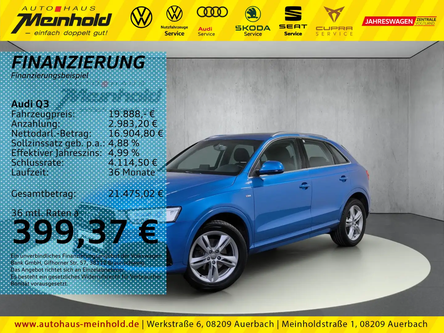 Audi Q3 S-Line 1.4 TFSI,AHK, Dach, LED, el.Heckklappe Blu/Azzurro - 1