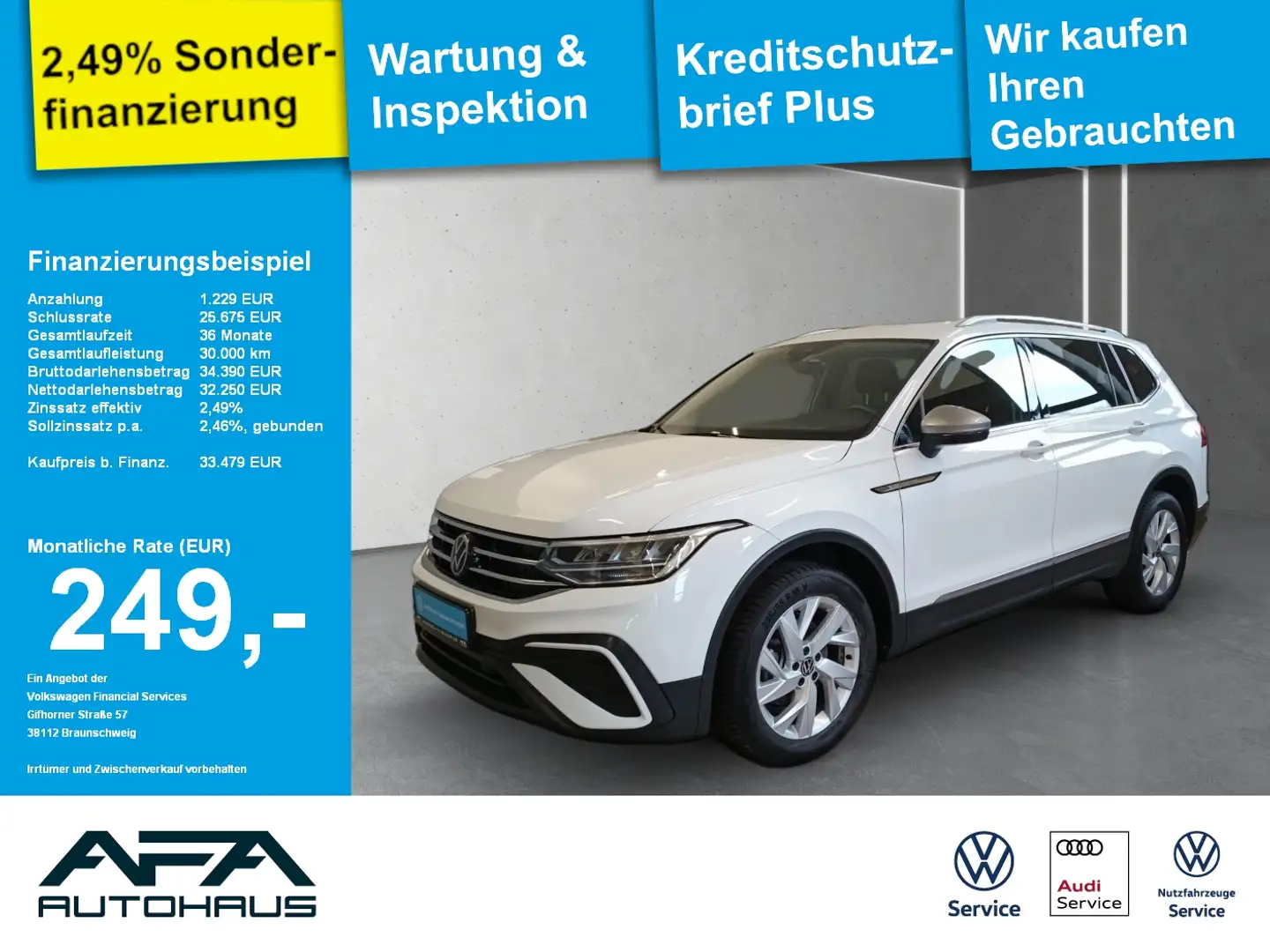 Volkswagen Tiguan Allspace 2.0 TDI LIFE DSG 7Sitze*AHK*RFK Bianco - 1