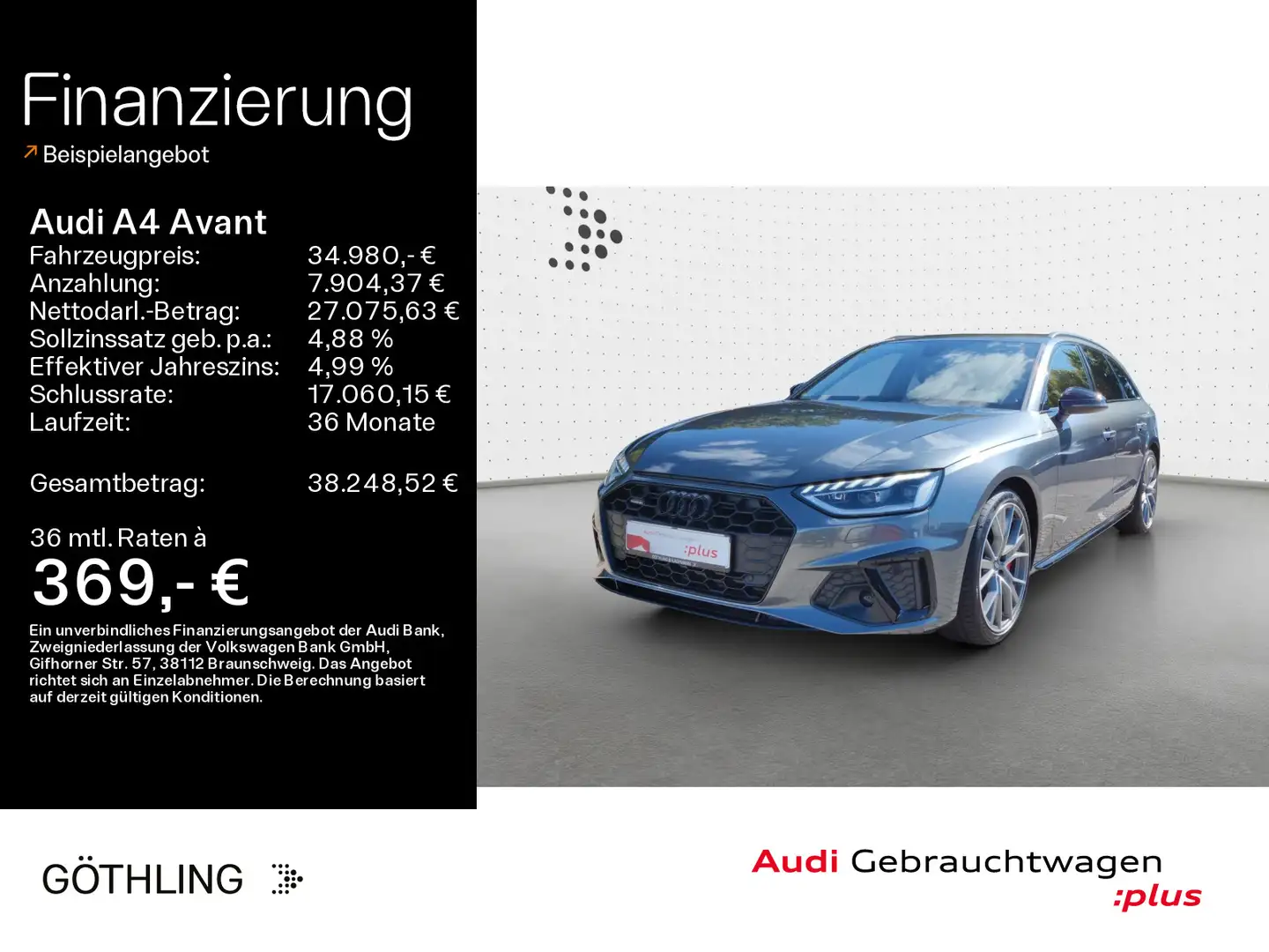 Audi A4 45 TFSI qu S line edition one S tro*LED Gris - 1