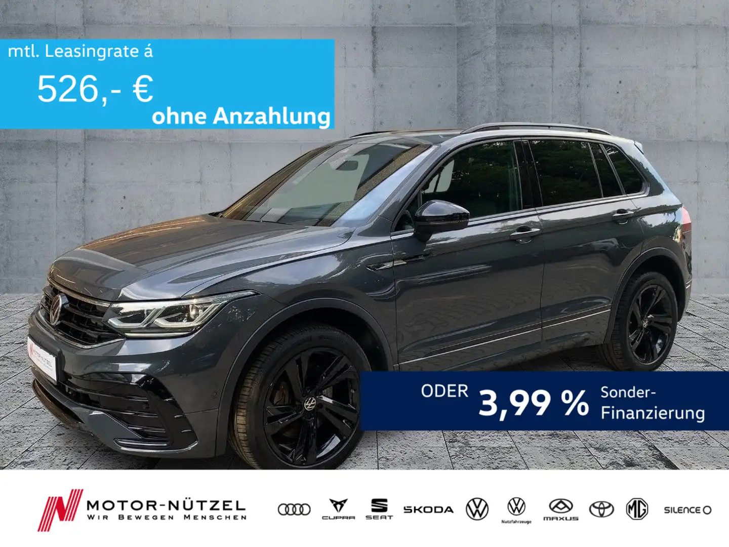 Volkswagen Tiguan 2.0 TDI 4M DSG R-LINE IQ+NAV+ACC+AHK+PANO Grau - 1