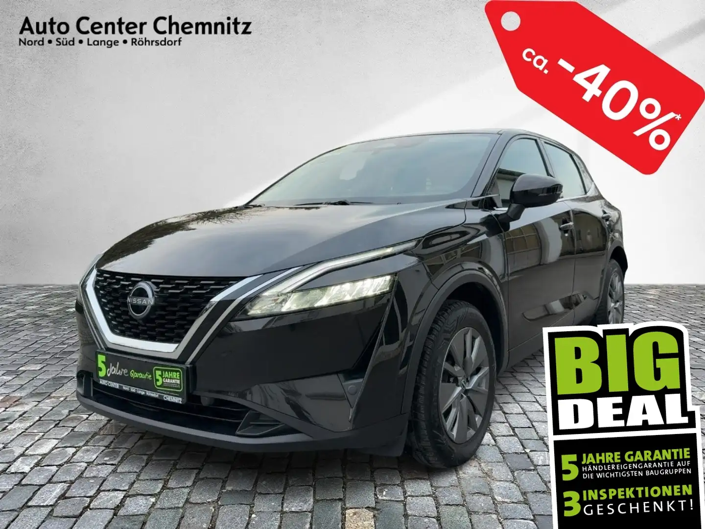 Nissan Qashqai 1.3 DIG-T MHEV Visia LED/PDC/TEMP Zwart - 1