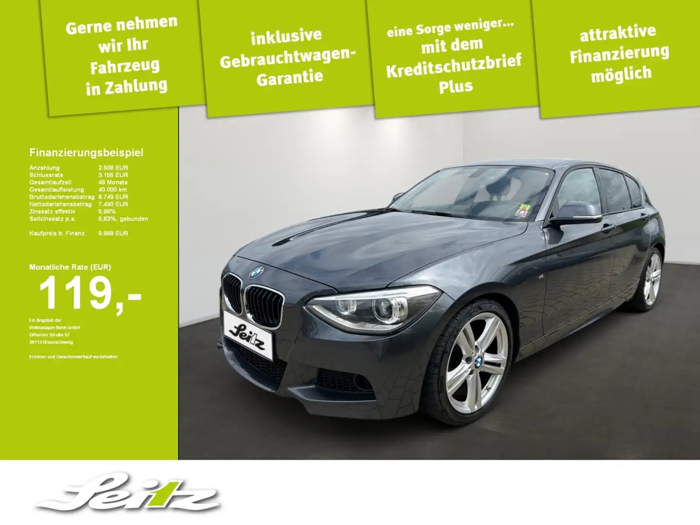BMW 116 i M-Paket. Xenon. Einparkhilfe. Top Zustand Grau - 1