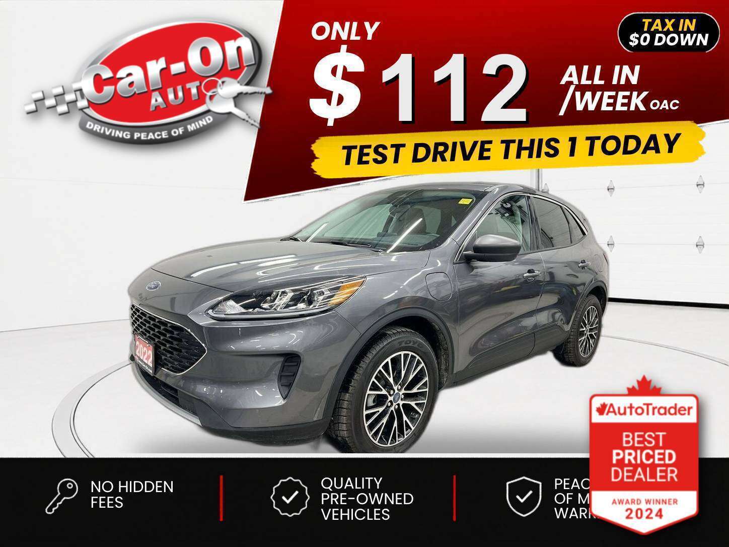 Gray 2022 Ford Escape Hybrid Plug-in SUV / Crossover Front-Wheel Drive Automatic