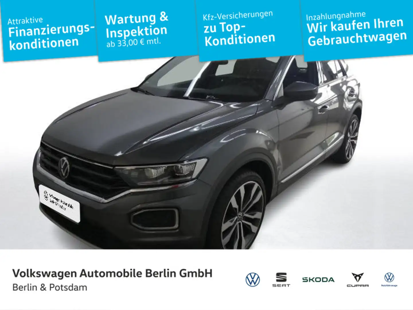 Volkswagen T-Roc 1.5 TSI Sport Navi Stdhz Telefon PDC SHZ Grau - 1
