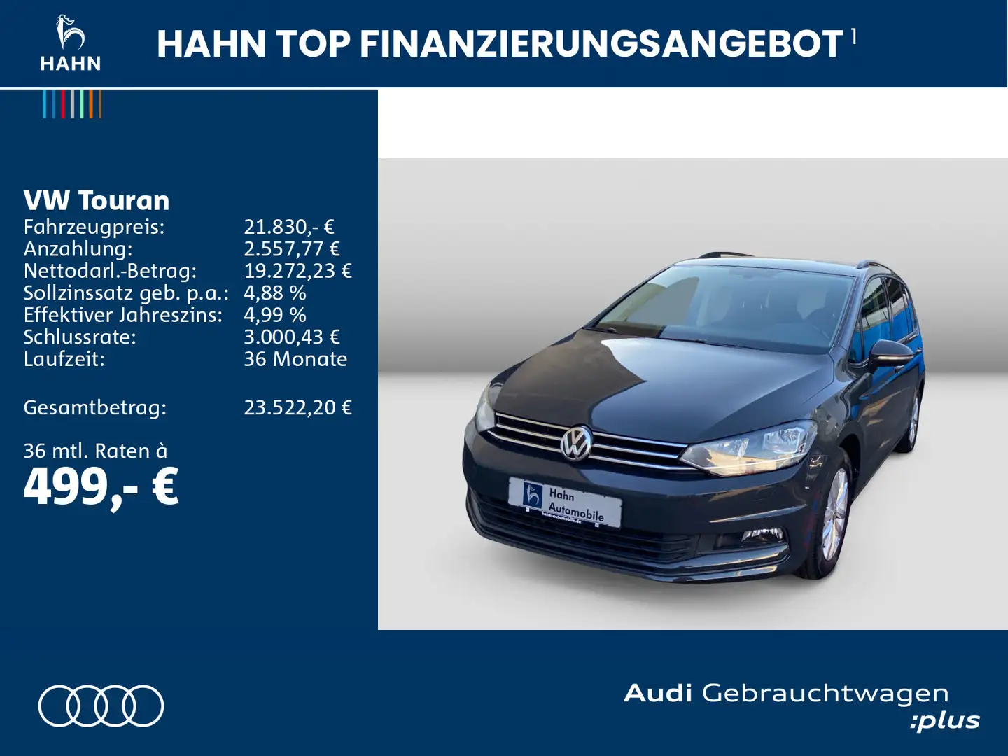Volkswagen Touran 1.5TSI Comfortline OPF Navi GRA Sitzh Grijs - 2