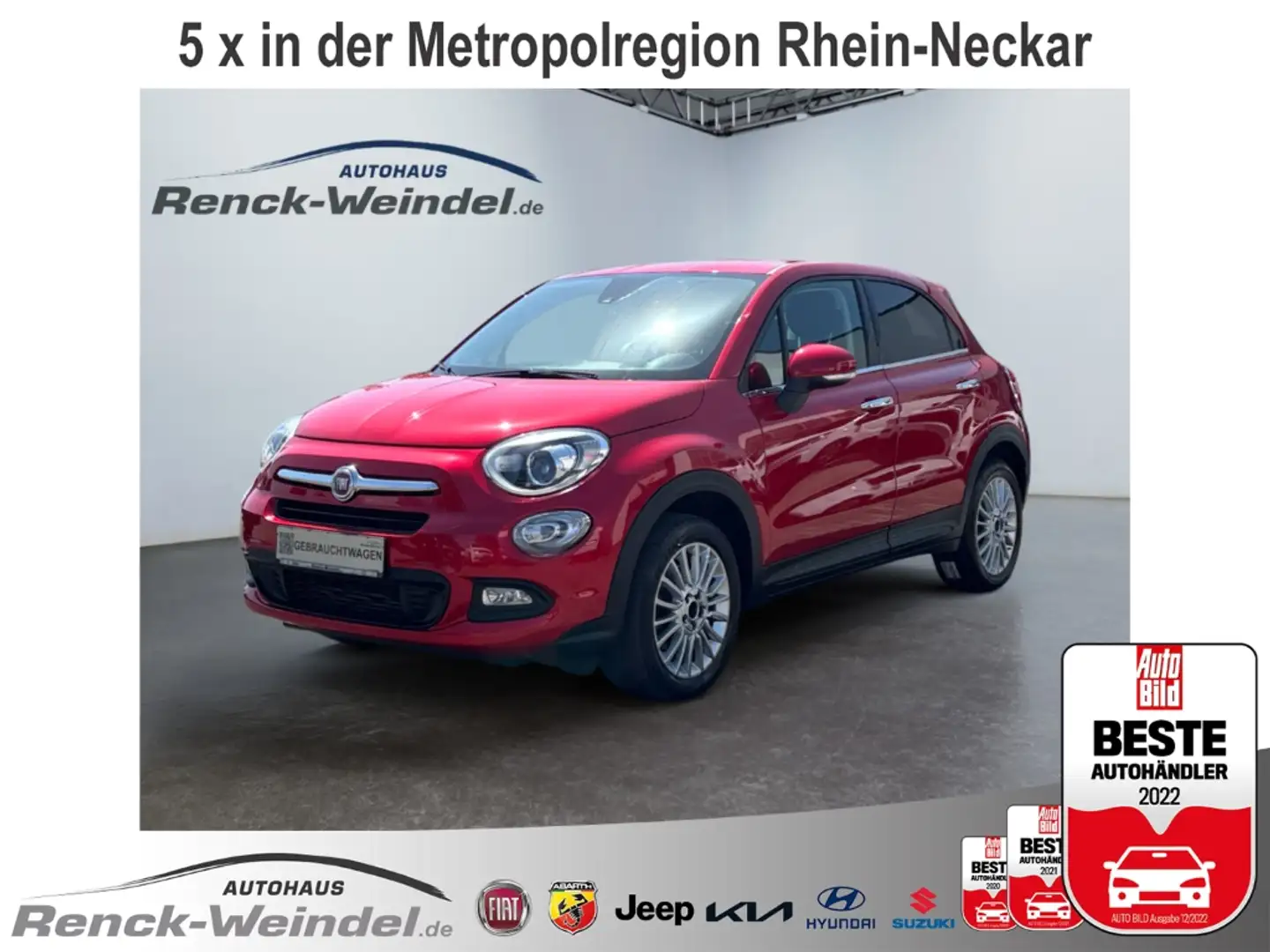 Fiat 500X Lounge 1.4 MultAir Bi-Xenon Mehrzonenklima Ambient Rojo - 1