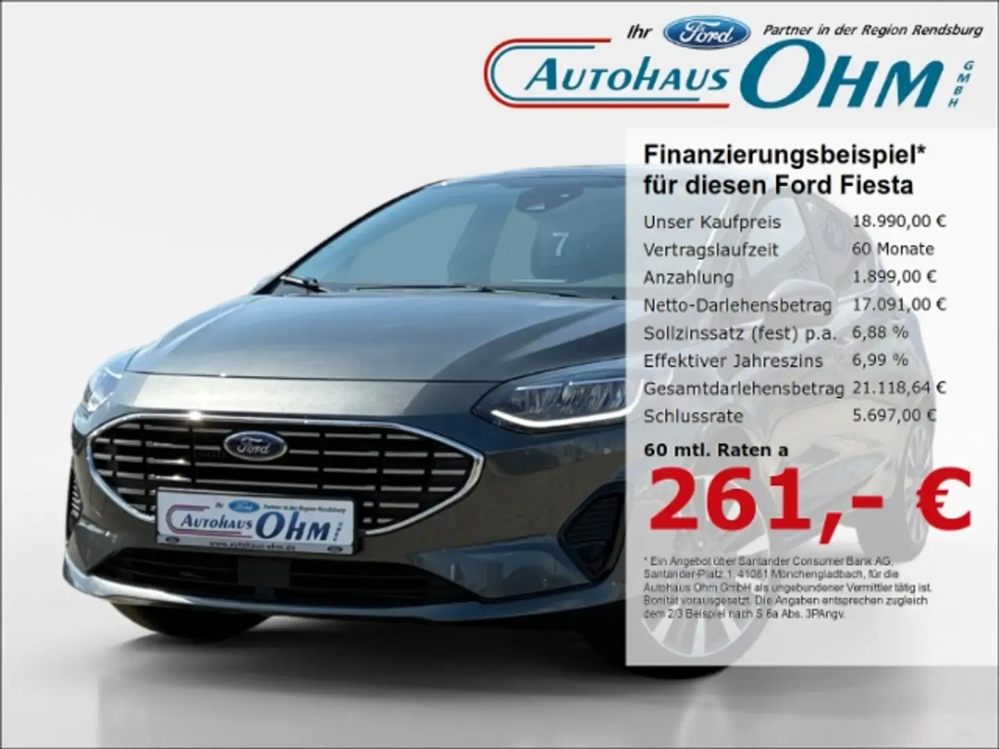 Ford Fiesta Titanium X 1.0 EcoBoost M-Hybrid - RFK - FAP - NAV Grijs - 1