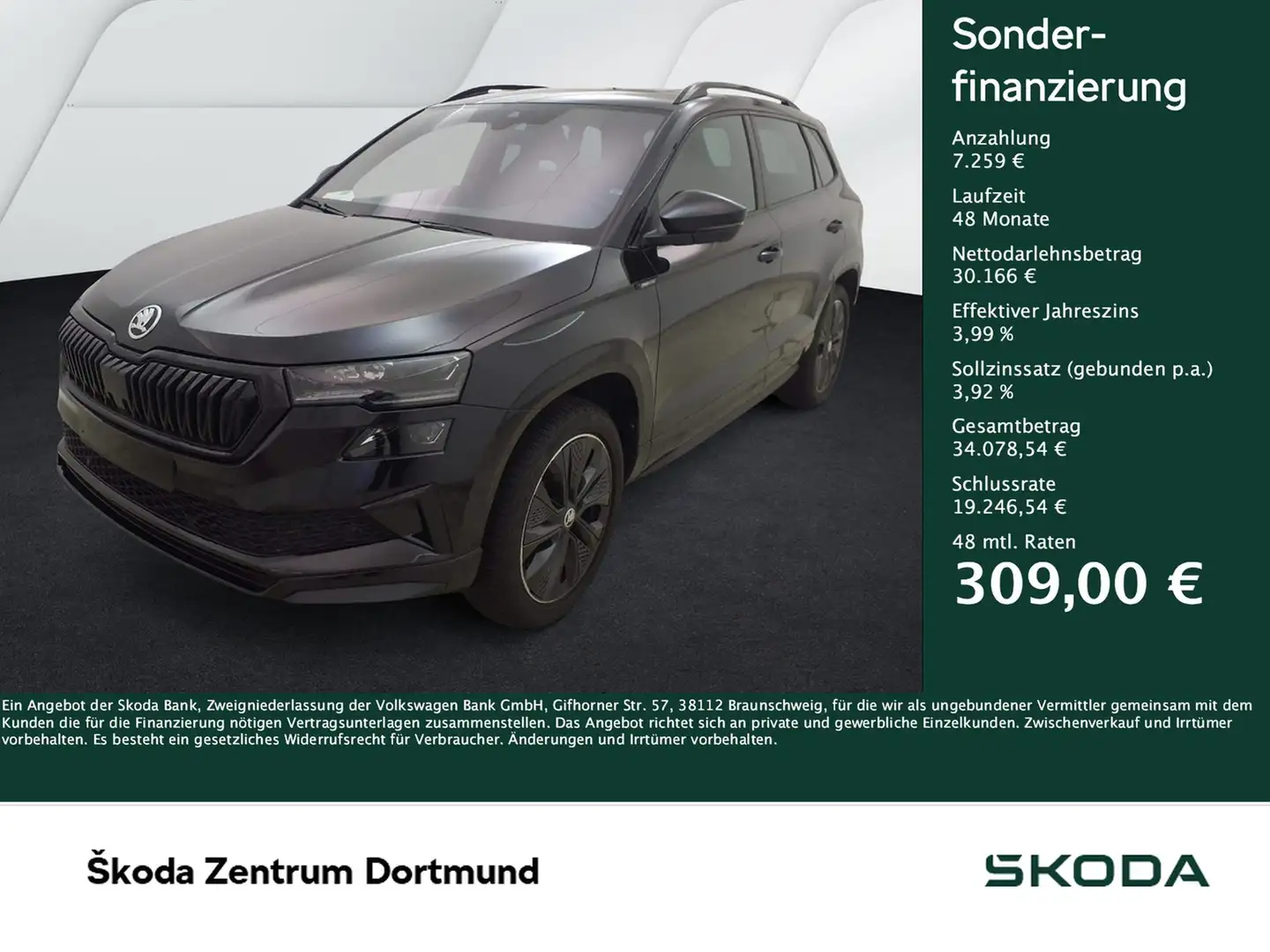 Skoda Karoq 2.0 SPORTLINE 4X4 PANO AHK CAM LM18 NAVI Schwarz - 1