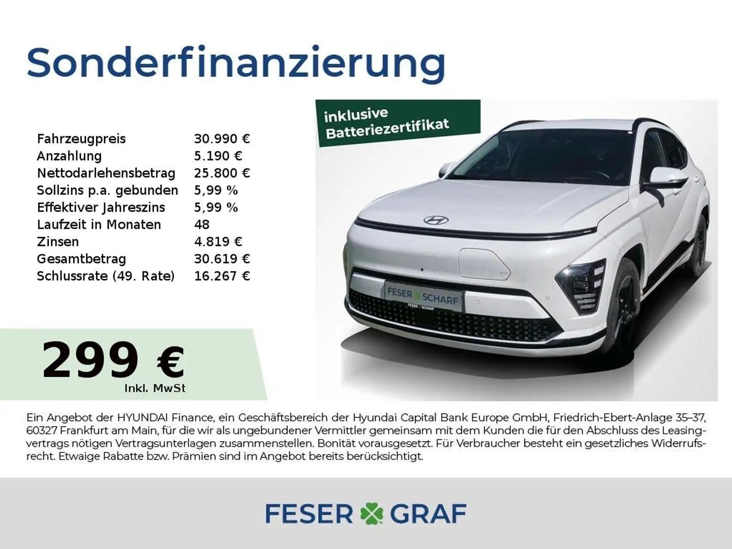 Hyundai KONA PRIME NAVI 360° LEDER BOSE 19" LED SHZ LHZ Blanco - 1