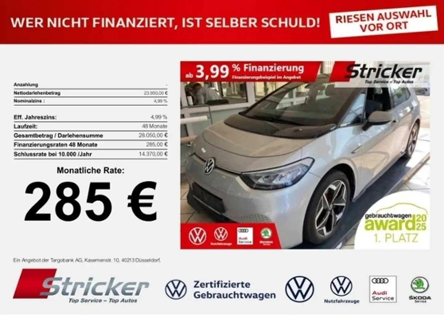 Volkswagen ID.3 Pro S 150/77 285,-ohne Anzahlung App-Connect Wärm Beige - 1