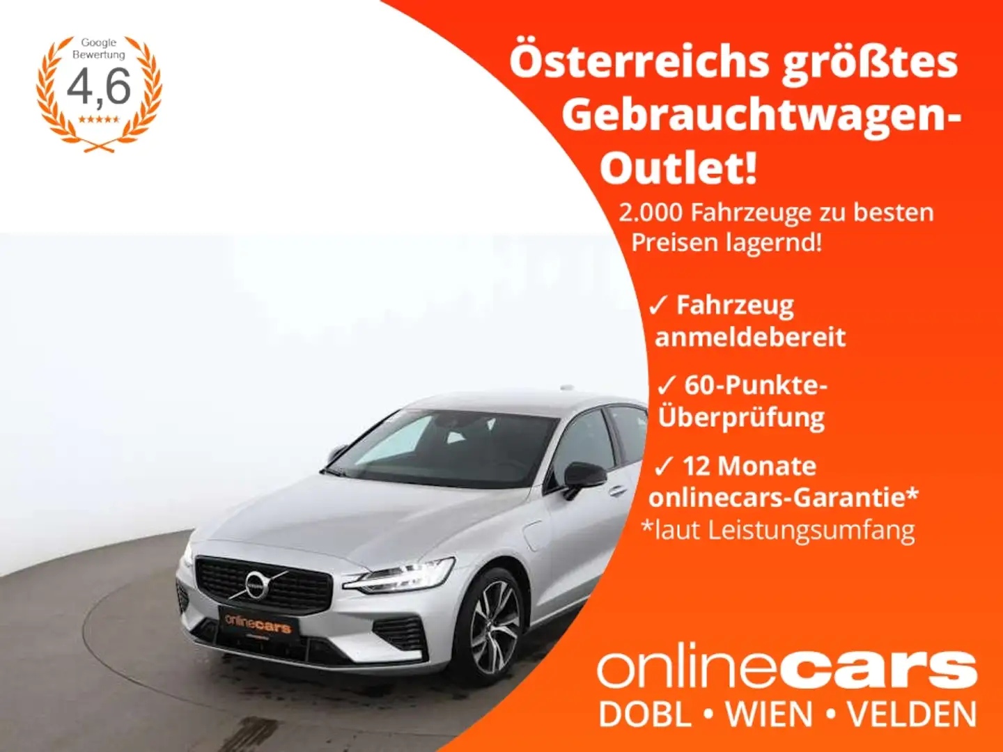 Volvo S60 T8 R-Design PHEV AWD Aut LED LEDER NAV R-CAM Silber - 1