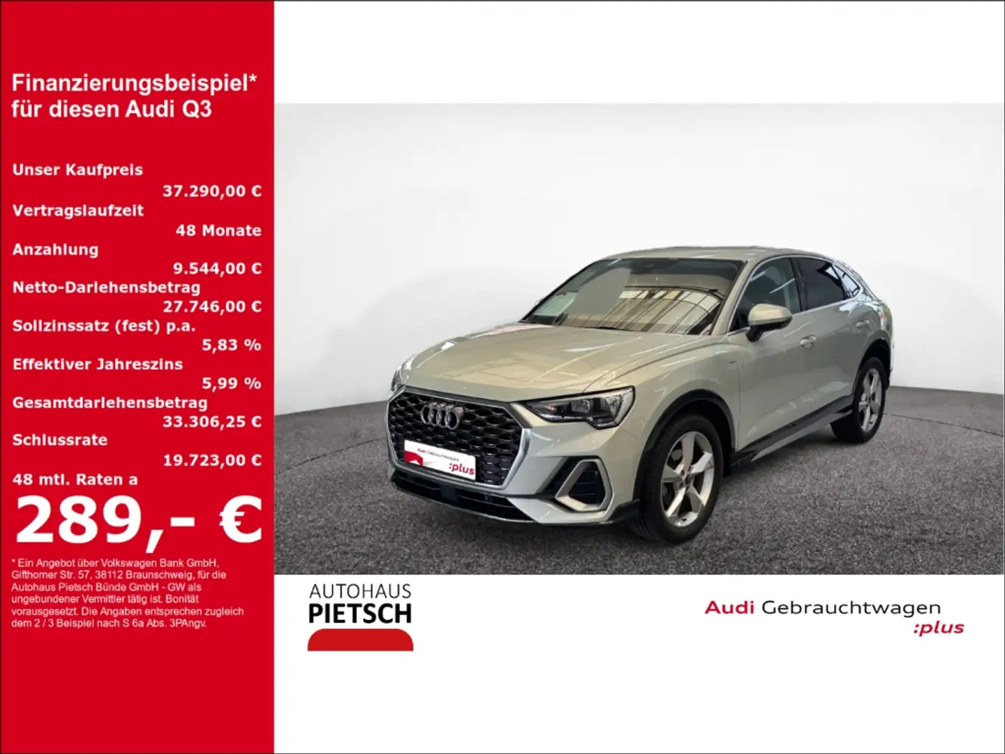 Audi Q3 Sportback 35 TFSI S line AHK ACC Sportsitze Zilver - 1
