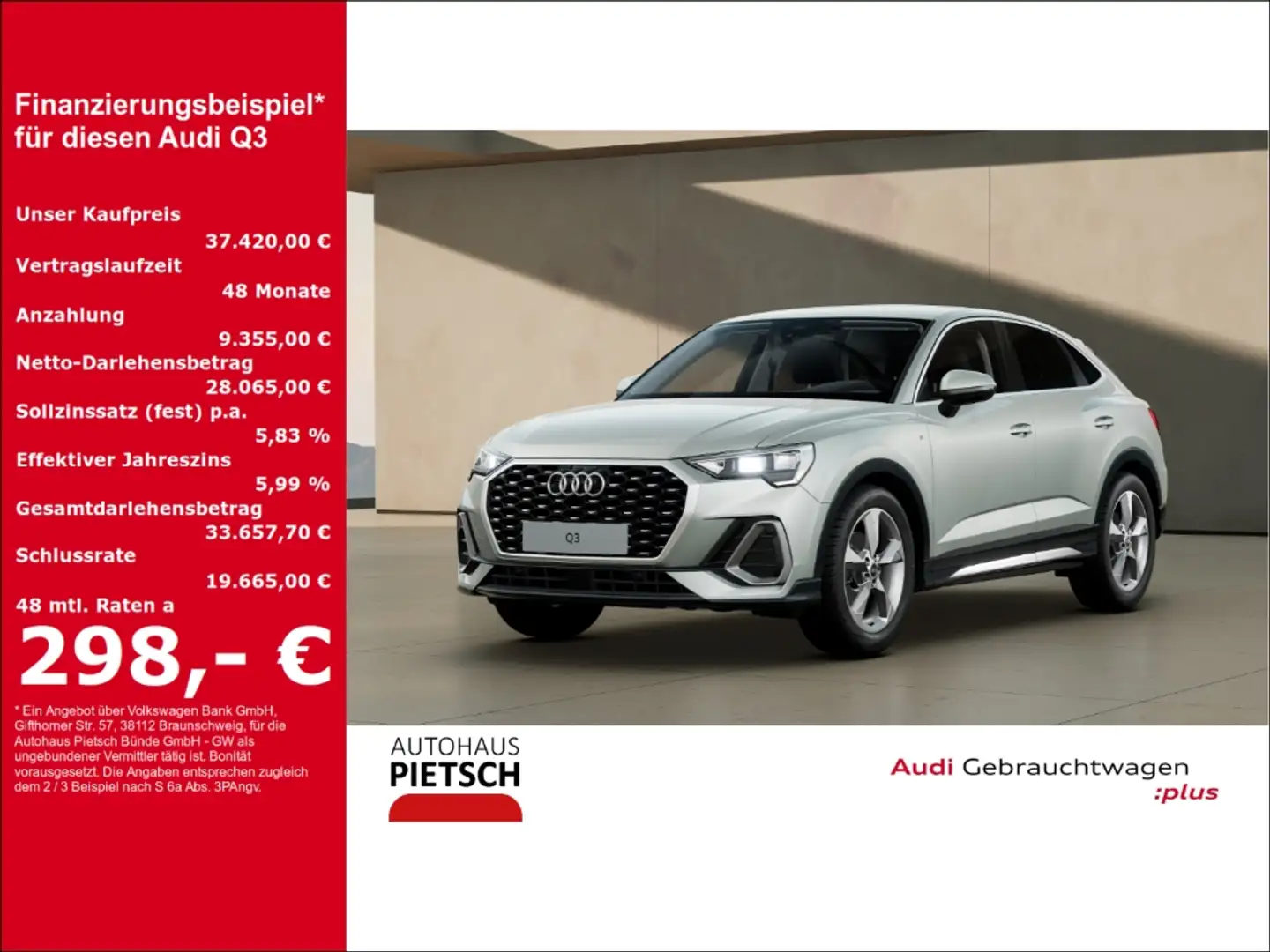 Audi Q3 Sportback 35 TFSI S line AHK ACC Sportsitze Plateado - 1