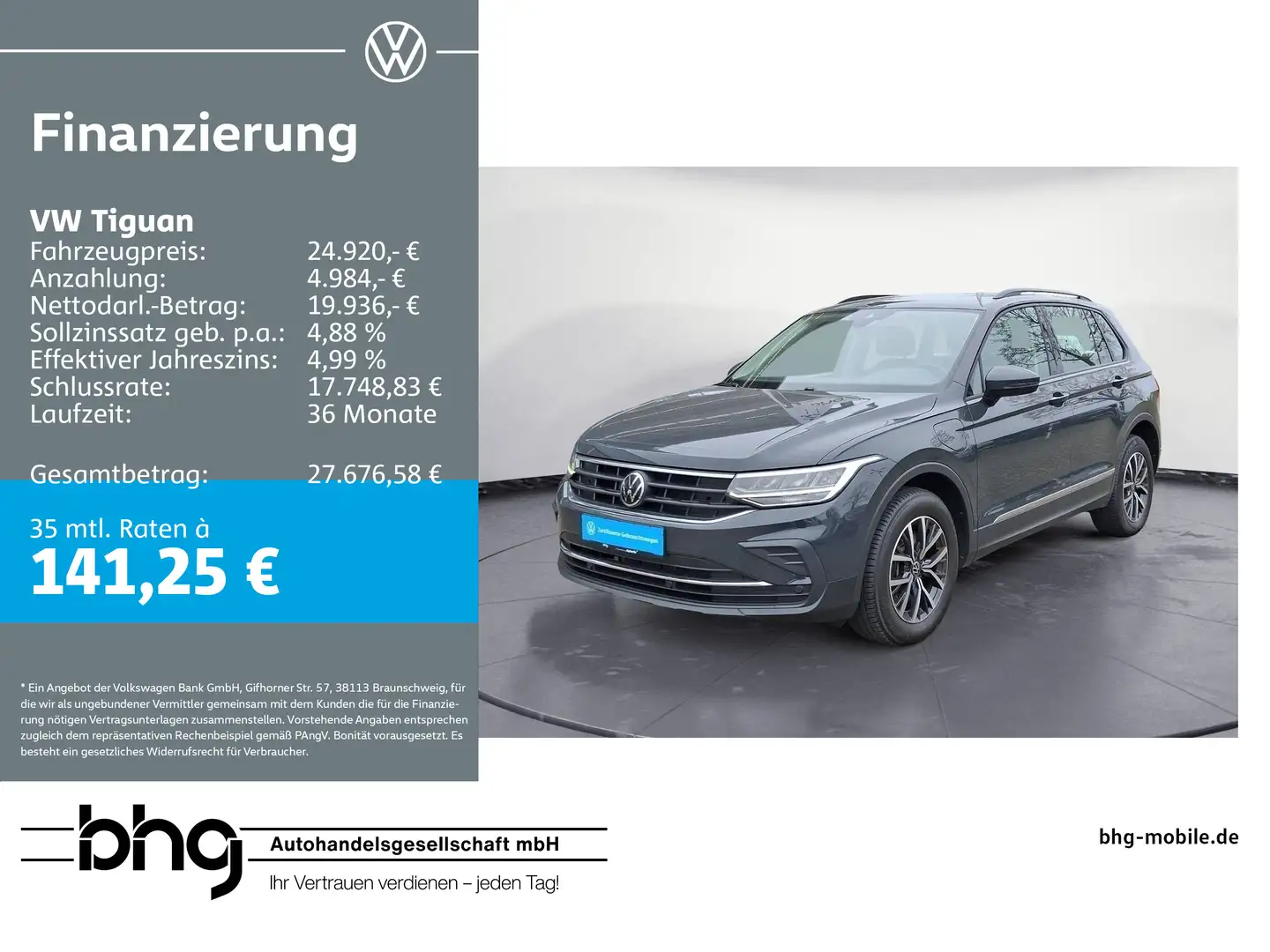 Volkswagen Tiguan 1.4 eHybrid DSG *LIFE* #AHK #LED #ACC #PD Grau - 1