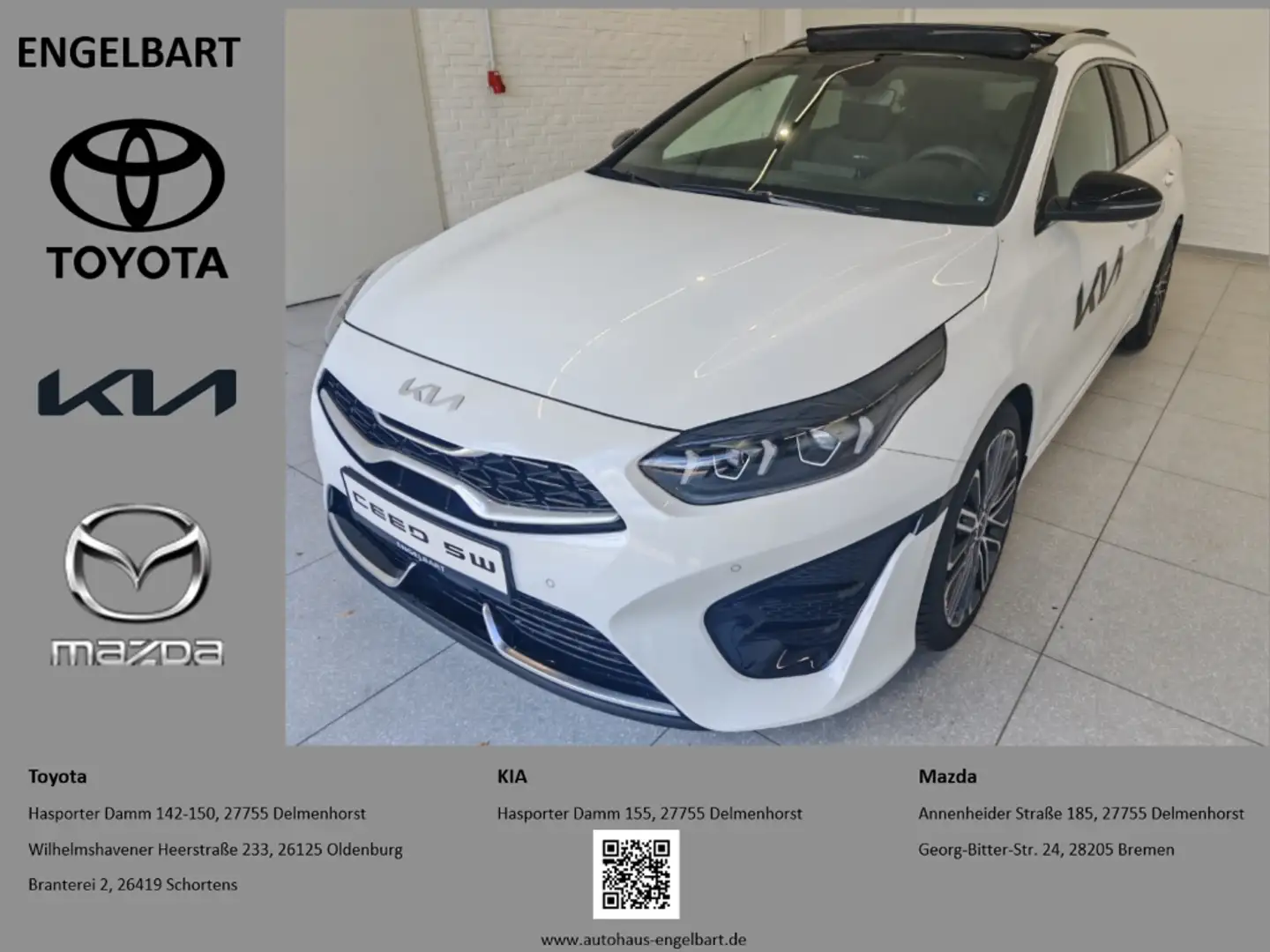 Kia Ceed SW / cee'd SW GT-Line 1.5 Techno-Paket Leder-Paket Glasdach Weiß - 1