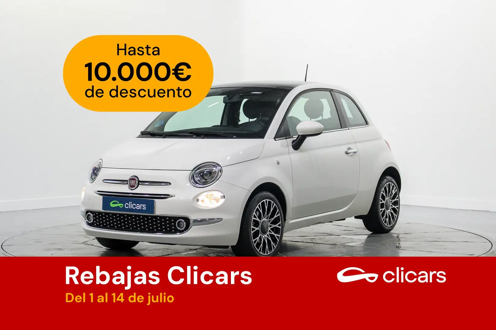 Fiat 500 1.0 Hybrid Monotrim 52kW Blanc - 1