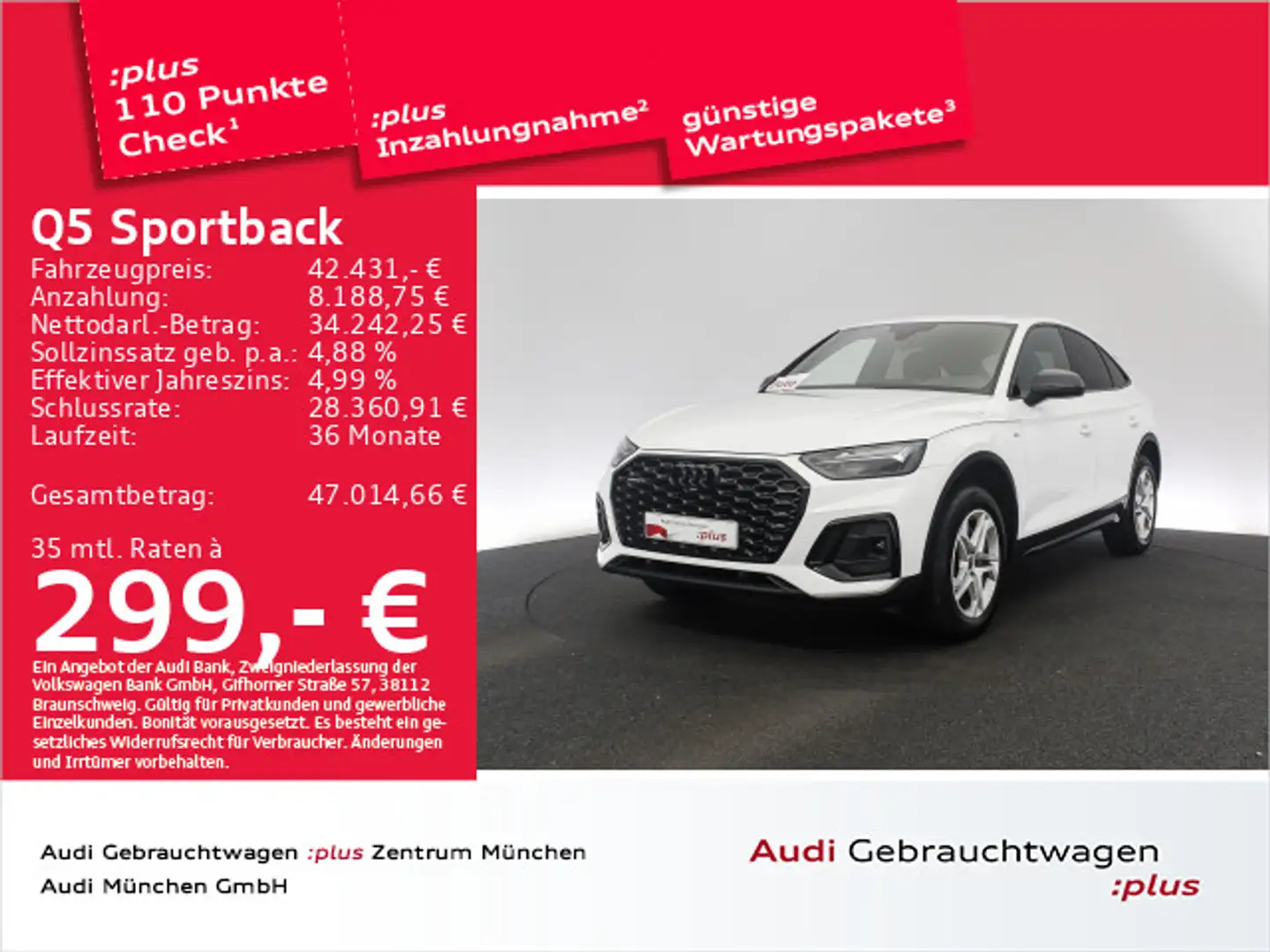 Audi Q5 40 TDI qu. S tronic 2x S line AHK/N Weiß - 1