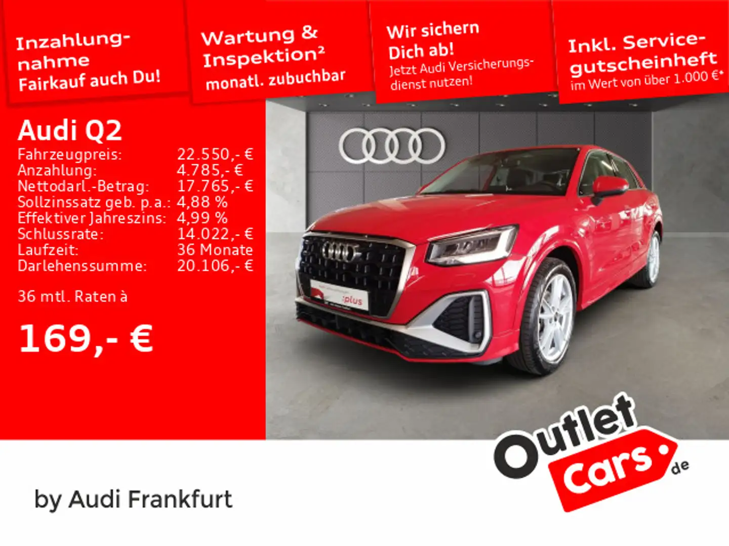 Audi Q2 35 TFSI S tronic S line LED Navi Tempomat DAB Rojo - 1